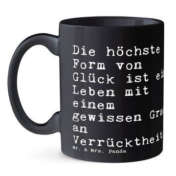 Mr. & Mrs. Panda Tasse Die höchste Form von... - Schwarz - Geschenk, Becher, Frühstück, Zita, Keramik Schwarz