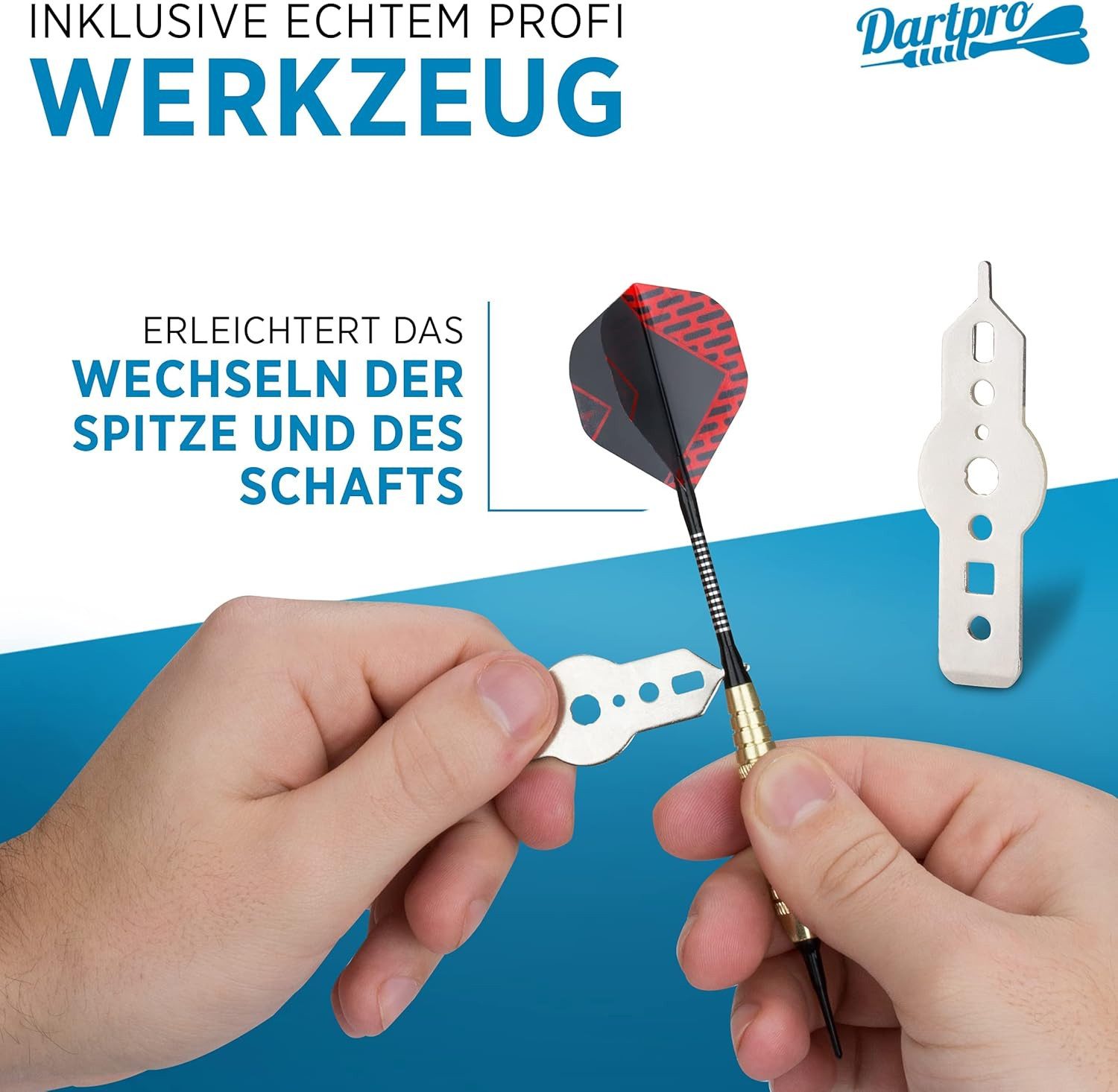 DartPro Dartscheibe elektronisch - für Profis -, (129 teiliges Set mit 12 Dartpfeilen und Zubehör ohne Dartscheibe), 12 Pfeile für E-Dartboard – Bild 5 von 5