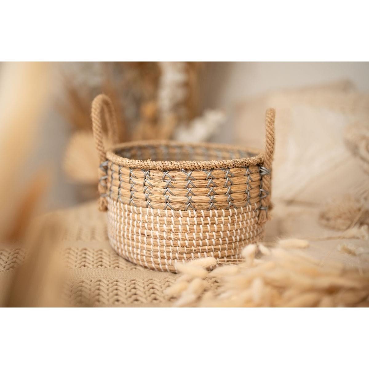 BOURGH Dekokorb MARRAH Korb aus Seegras ⌀30 cm - Pflanzkorb / Deko Korb