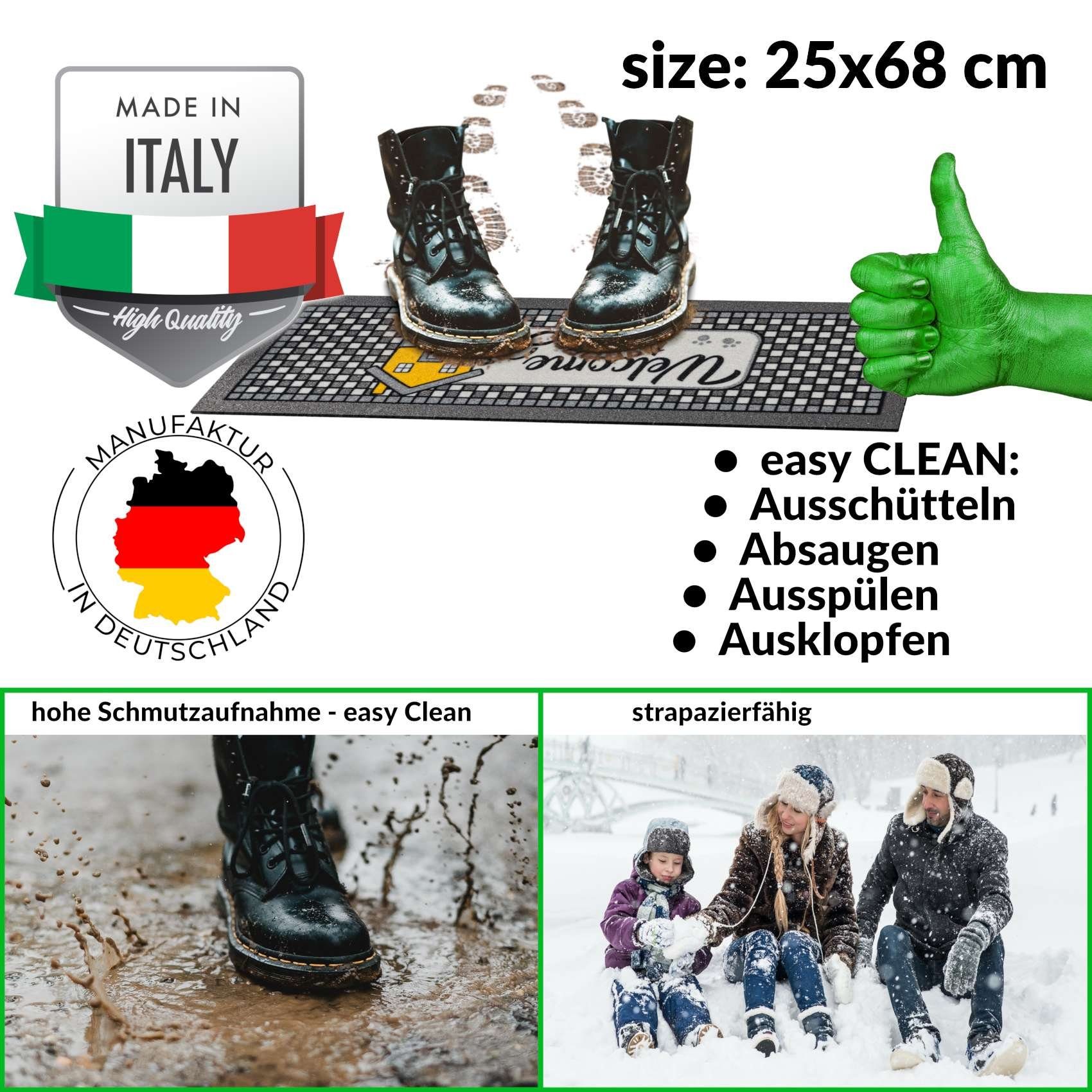 ANRO Fußmatte Rutschfeste Gummibasis Türmatte Schmurzfangmatte, eckig, Höhe günstig online kaufen