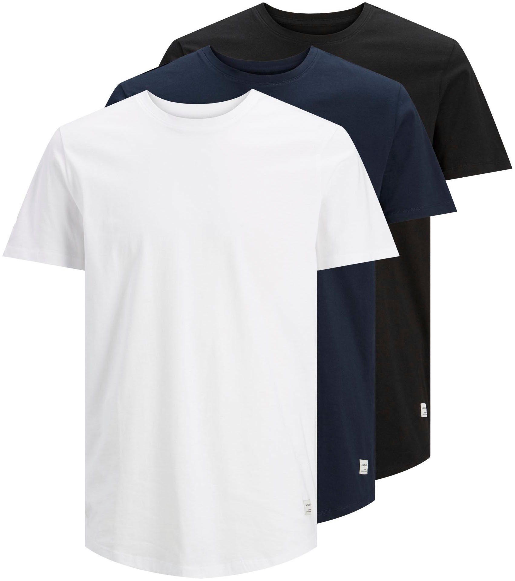 NECK CREW Jack navy TEE 3PK SS T-Shirt 3-tlg., & (Packung, 3er-Pack) schwarz, weiß, Jones ENOA