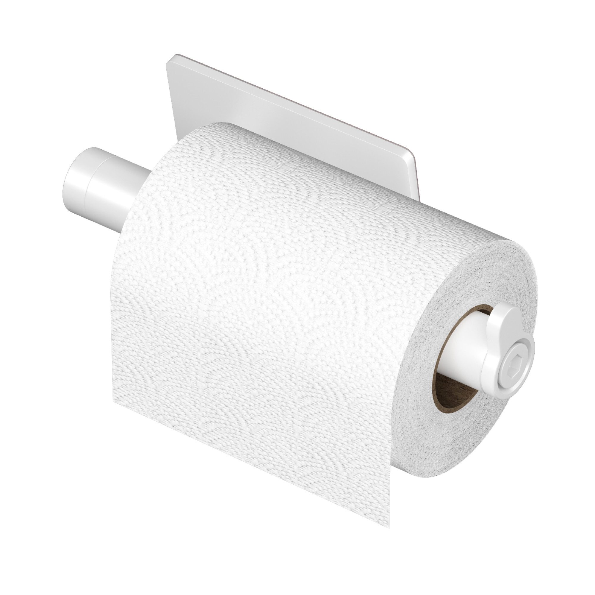 doporro Toilettenpapierhalter Klopapierhalter moderner Klorollenhalter aus Edelstahl Lino-02, seitlichen Haken, bohrfreie Montage