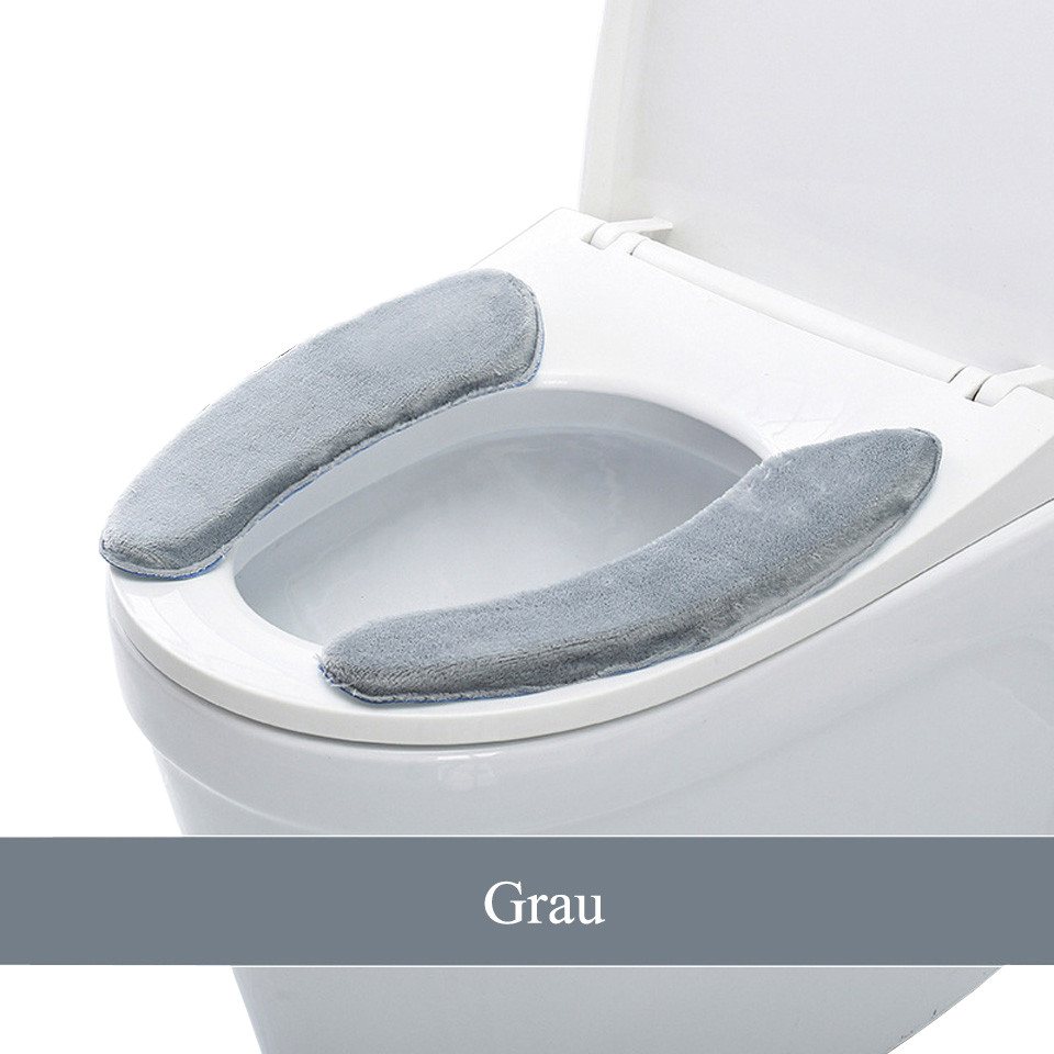 Agger WC-Deckelbezug 2 Stück Toilettensitzbezug Dicker Und Wärmer Wc-Sitz Pad, Waschbarer, WC Abdeckung Cover Pad Toilettensitzkissen