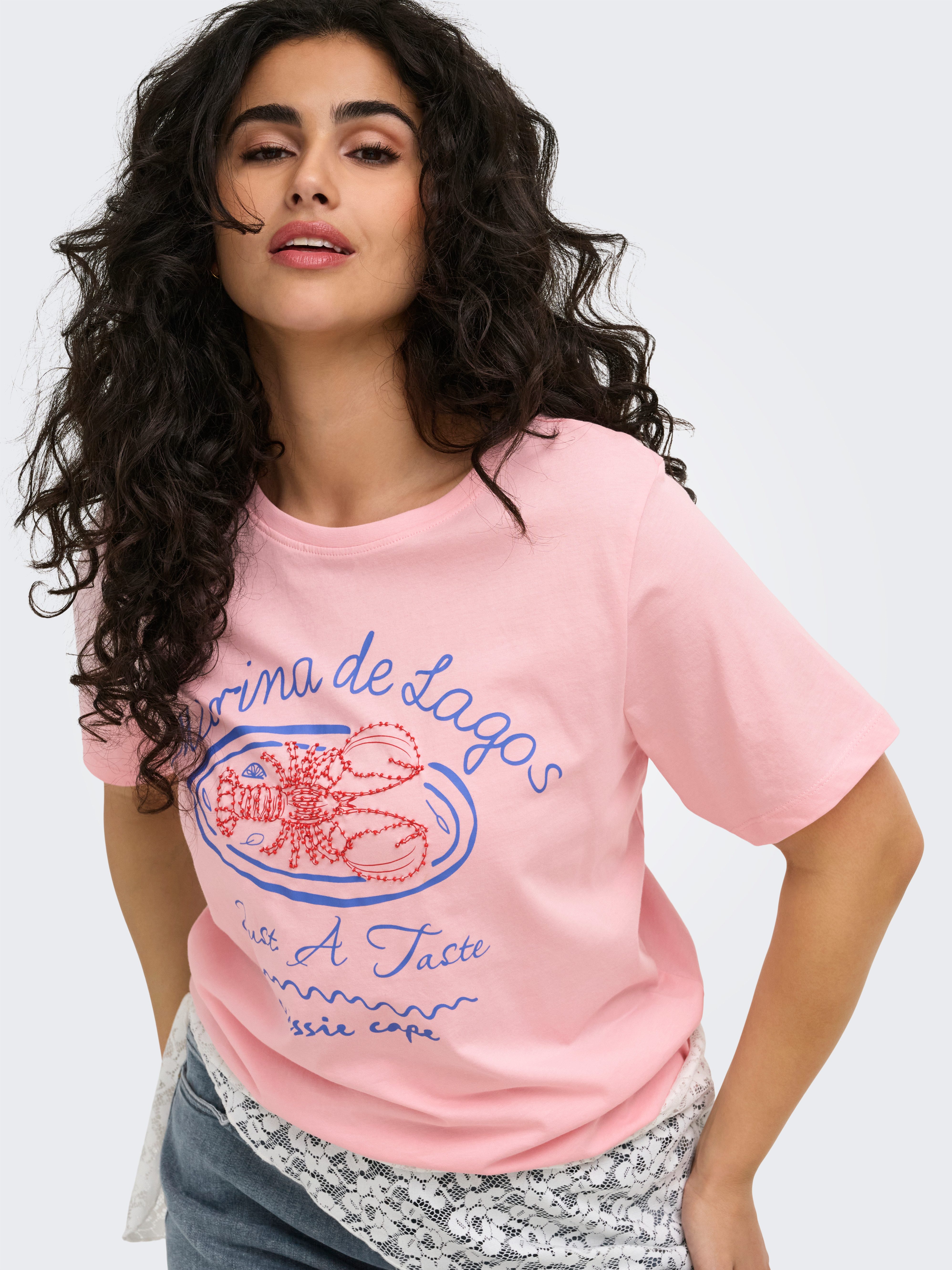 ONLY CARMAKOMA Kurzarmshirt CARINES LIFE S/S O-NECK REG FIT TEE JRS