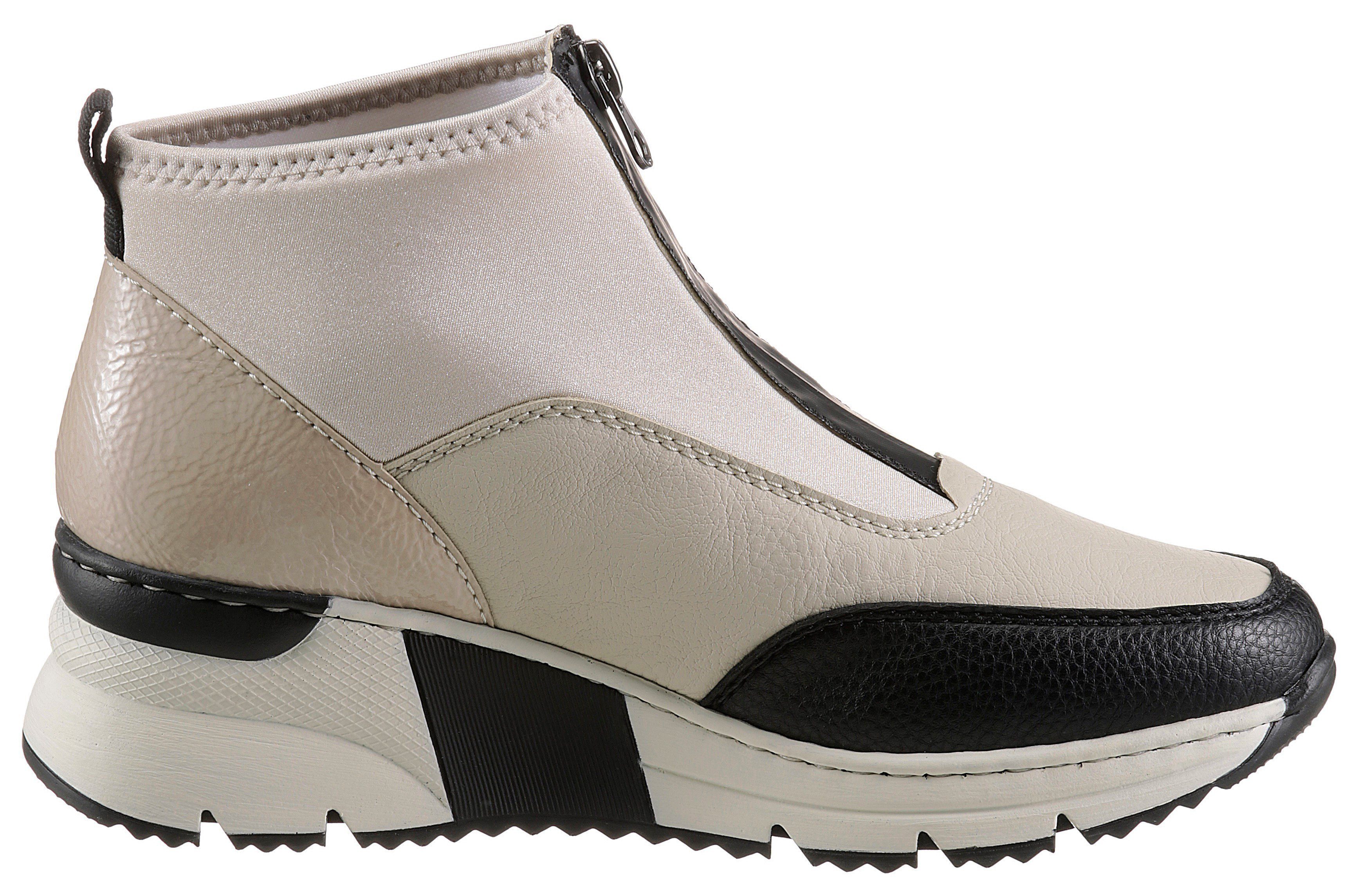 Rieker Schlupfboots Stiefelette, High Top Sneaker mit Reißverschluss auf der Vorderseite