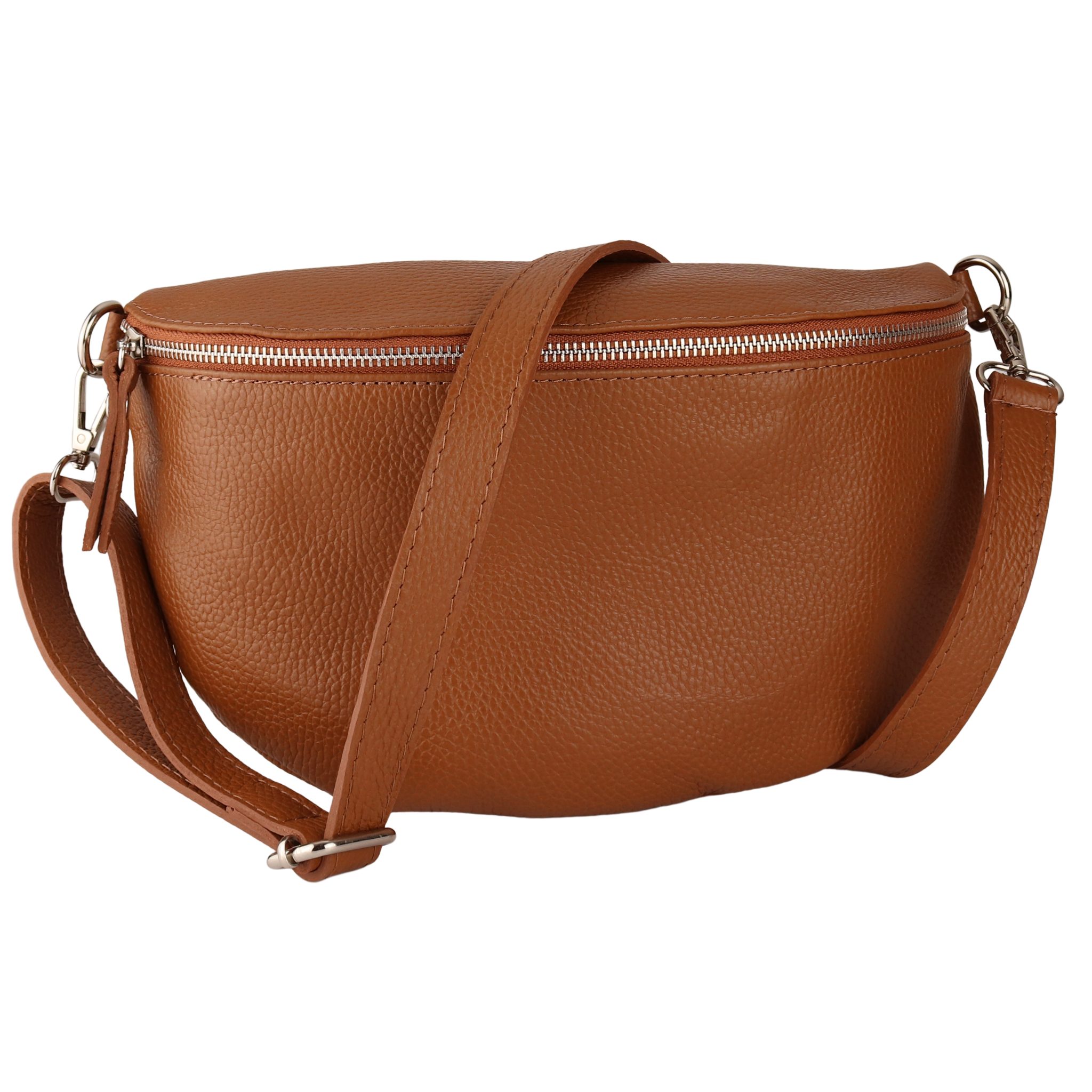 MIRROSI Bauchtasche Damen, Echtleder, Leder, Made in Italy, Umhängetasche, Brusttasche, (Schultertasche für jeden Anlass (1 Tasche & 1 Gurt), 3 Größen auswählbar), Crossbody Bag, Damen Taschen verstellbaren Schulterriemen