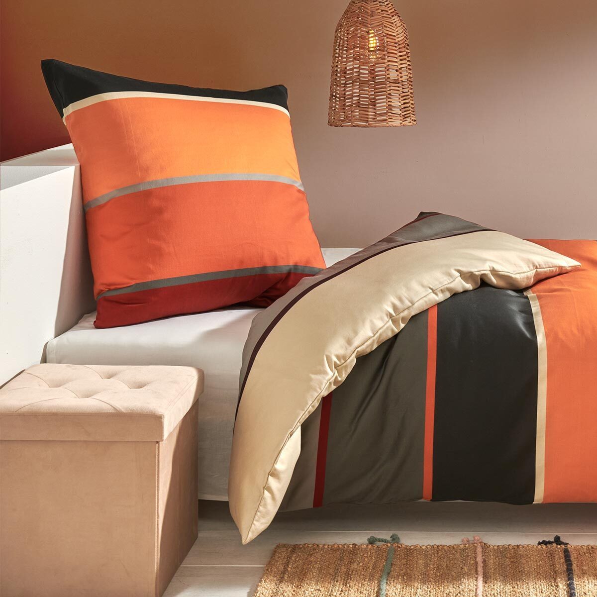 TRAUMSCHLAF Bettwäsche Orlando, Mako Satin, 1 teilig, hochwertige Satin Bettwäsche