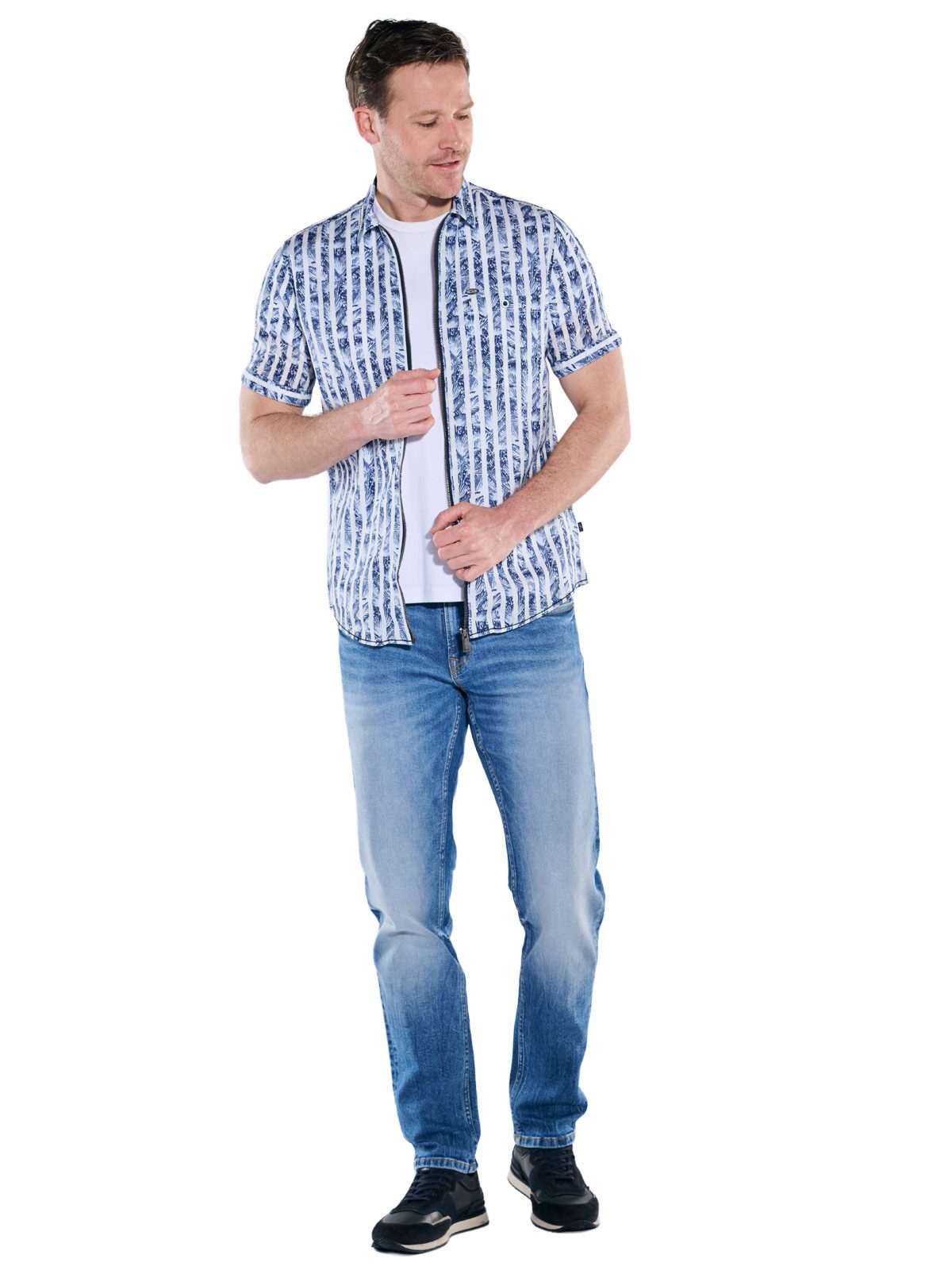 Engbers Kurzarmhemd Herren Hemd gemustert, Marineblau
