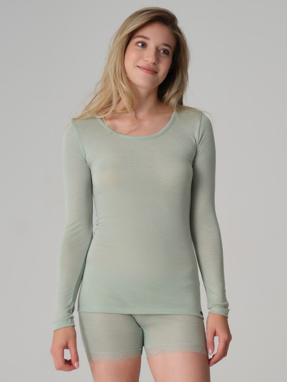 COMAZO Langarmshirt aus Merinowolle und Seide günstig online kaufen