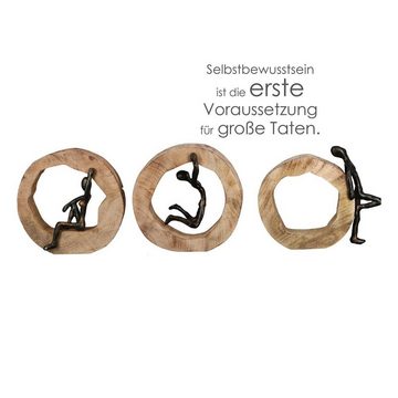 GILDE Dekoobjekt, Mangoholz Design Figur Skulptur mit Spruch und Weisheit CHARIS