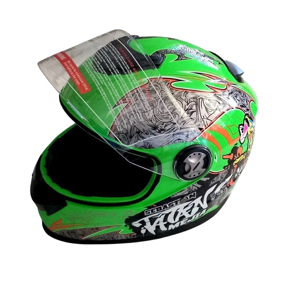 FunSport-Factory Motocrosshelm Motocross Kinderhelm Integralhelm Mejia Hellgrün, Visier