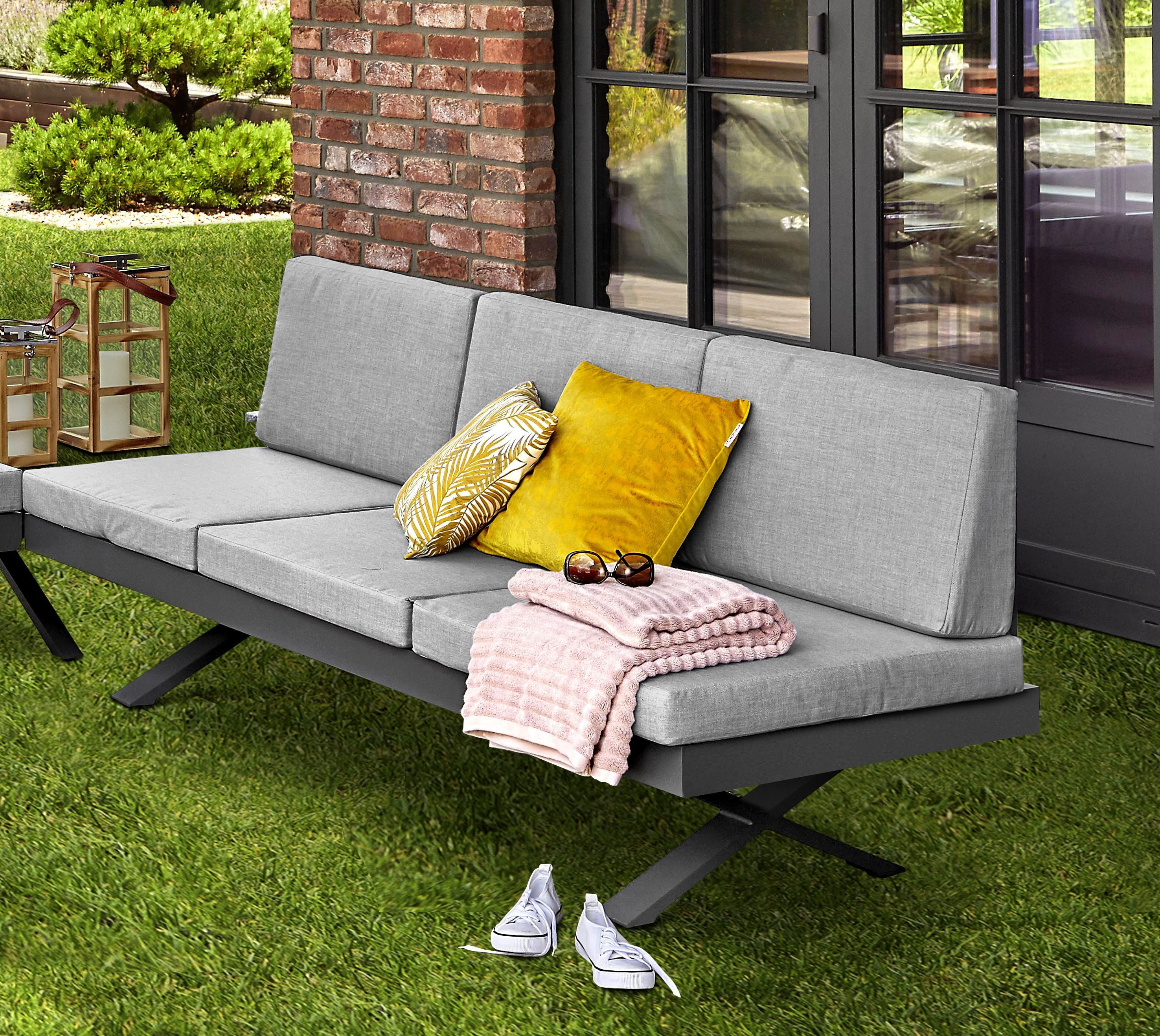 casa NOVA Gartenlounge-Set casa NOVA Gartensofa MAIKE rechts BHT 198x88x72 cm grau Garten-Sofa