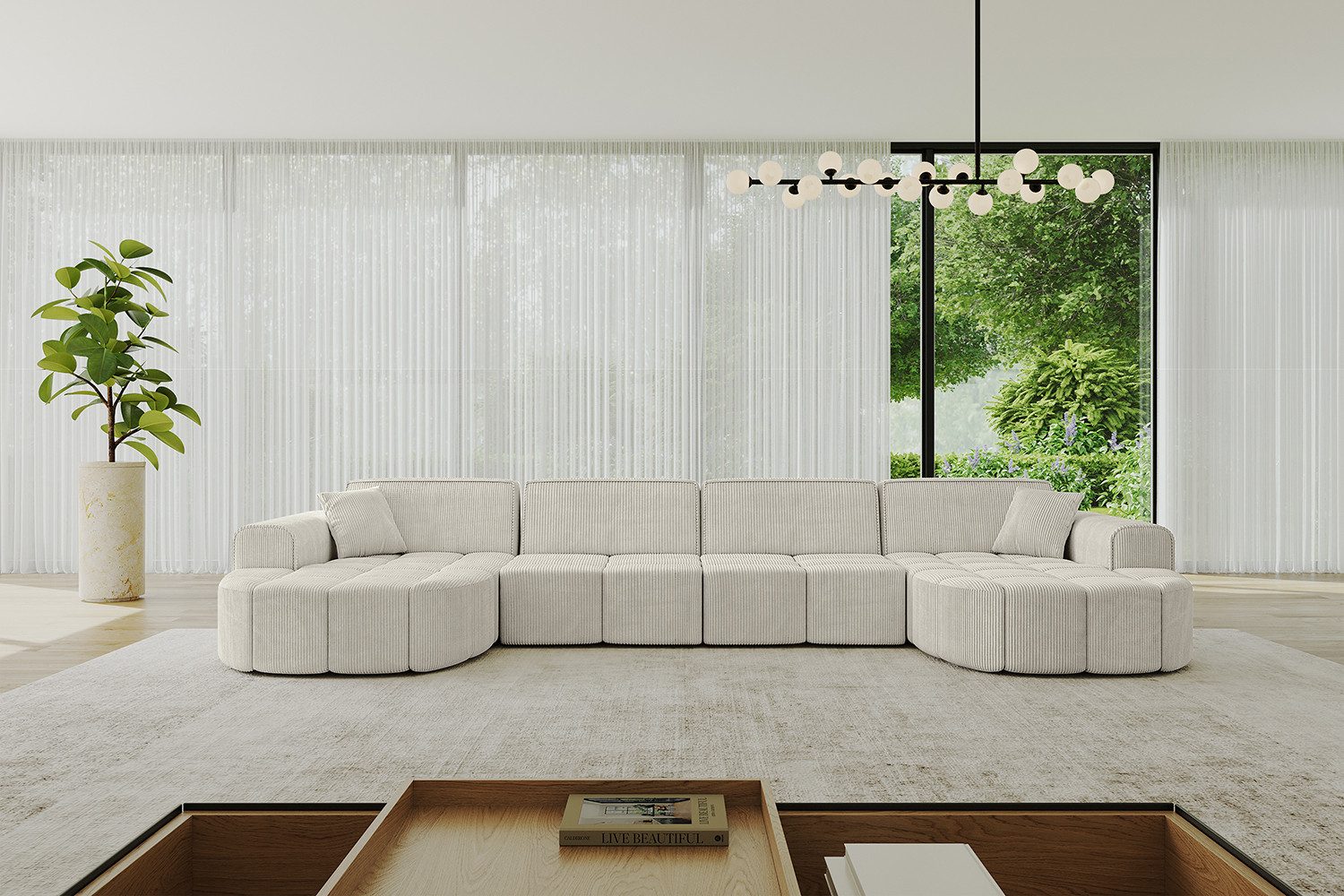 ALTDECOR Wohnlandschaft Livo-U2, Sofa Praktische Bequeme Funktionsecke Couch U-Form Eckcouch, Corner Sofa U-Form Vielseitige Sofa Wohnlandschaft Wohnzimmer