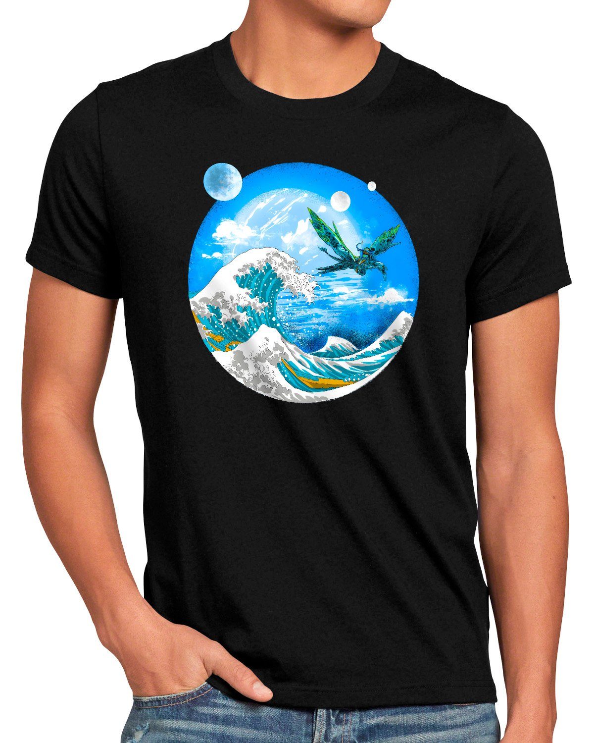 style3 Print-Shirt Herren T-Shirt Banshee Wave pandora navi jake sully avatar