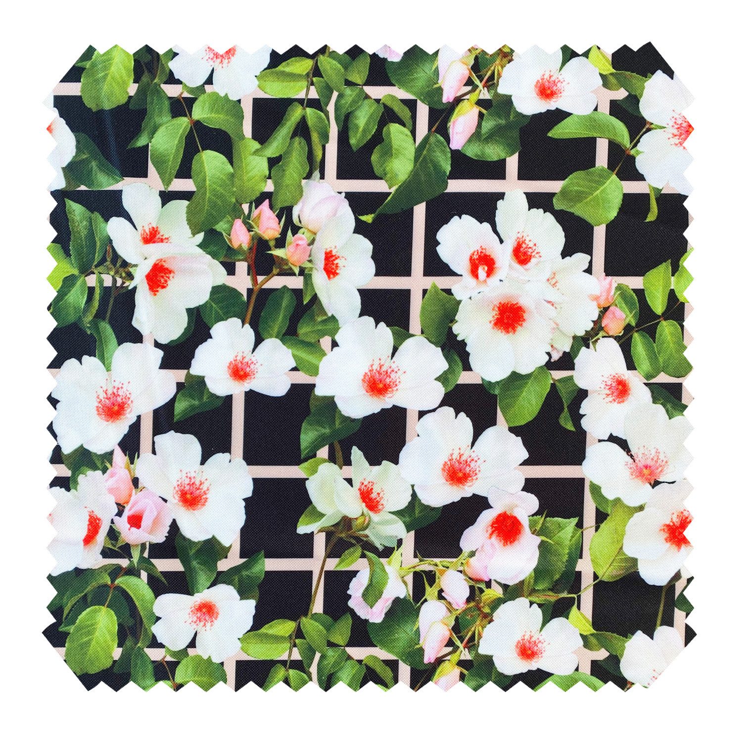 novely® Stoff OXFORD 210D D172 Blumen Pavillon Printstoff Outdoor, Wasserabweisend, Outdoor, Meterware, 1lfm