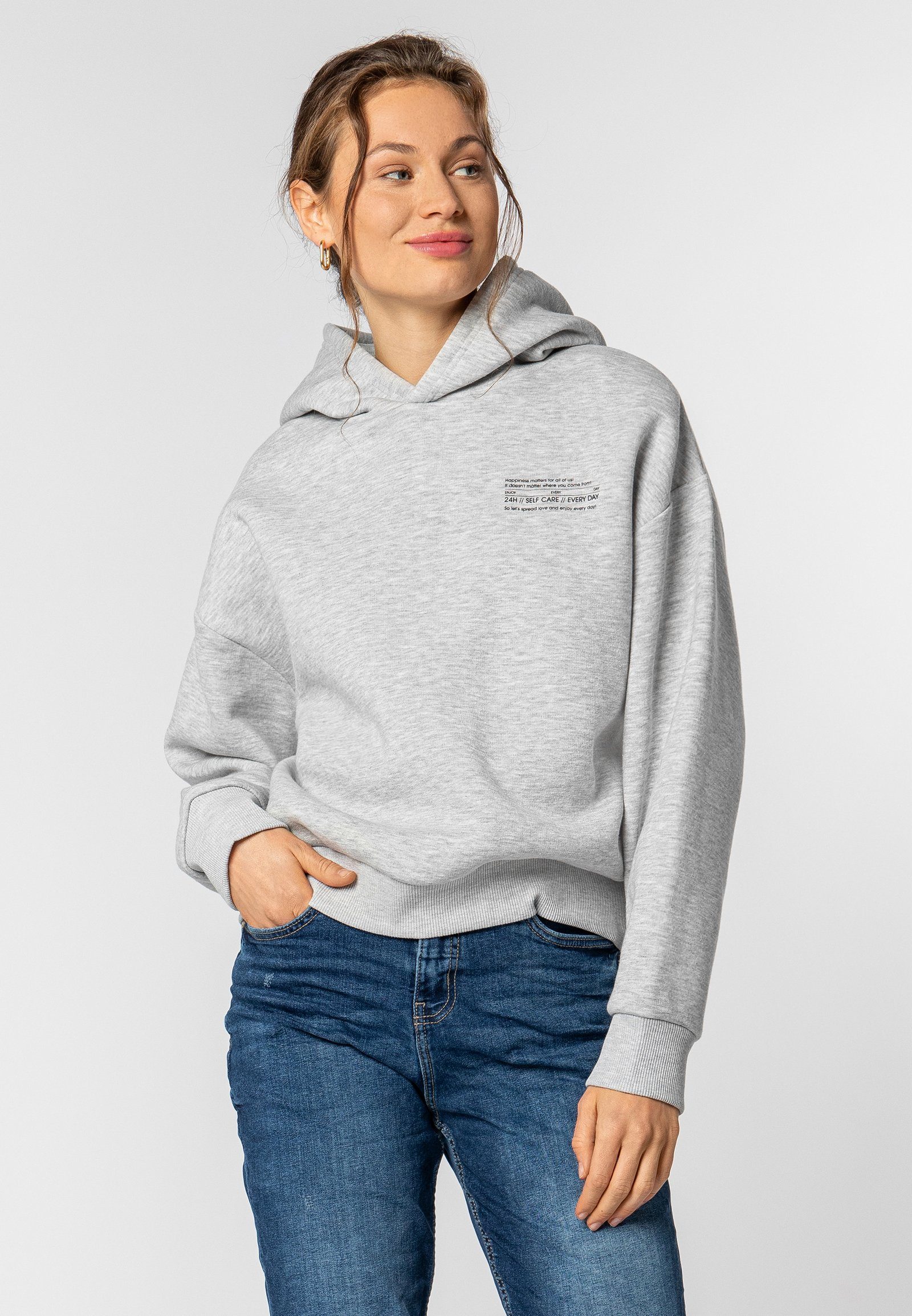 SUBLEVEL Kapuzenpullover Hoodie Mini-Print Sweater, Kapuzensweatshirt günstig online kaufen