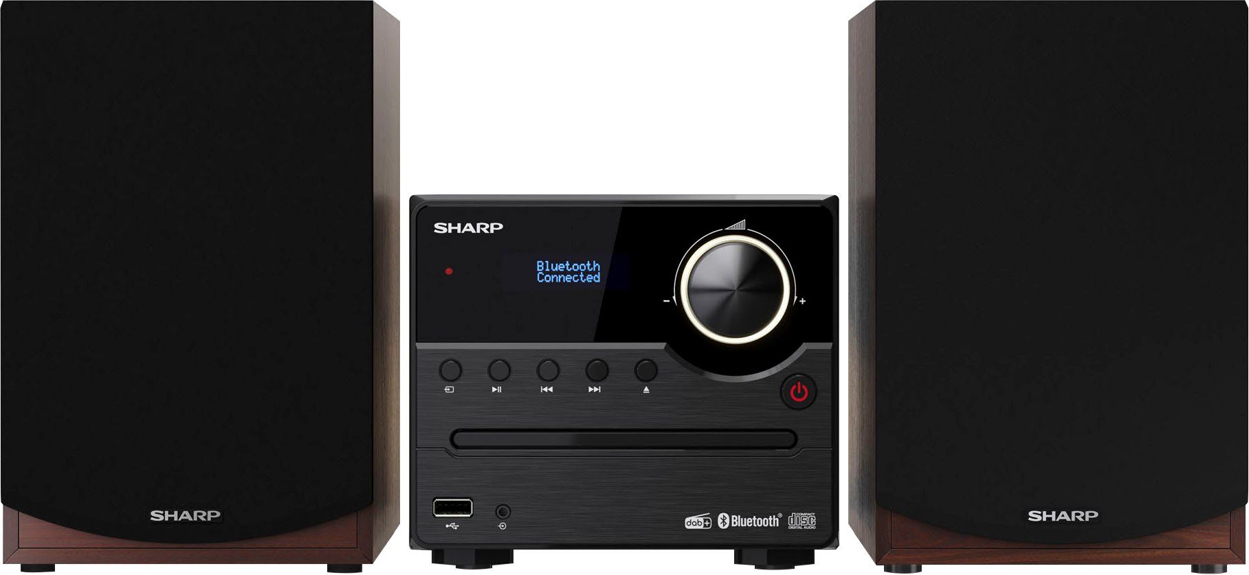 Sharp XL-B517D Mikro 2.0 Audio-System (45 W, Bluetooth) braun | Lautsprecher-Sets