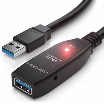 deleyCON 5m USB 3.0 Verlängerungskabel Aktiv Verlängerung Kabel Repeater Tintenstrahldrucker