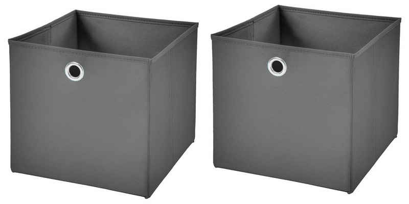 Faltbox 2 Stück Faltboxen 28 x 28 x 28 cm faltbar ohne Deckel Aufbewahrungsbox in verschiedenen Farben (2er SET 28x28x28) 28cm