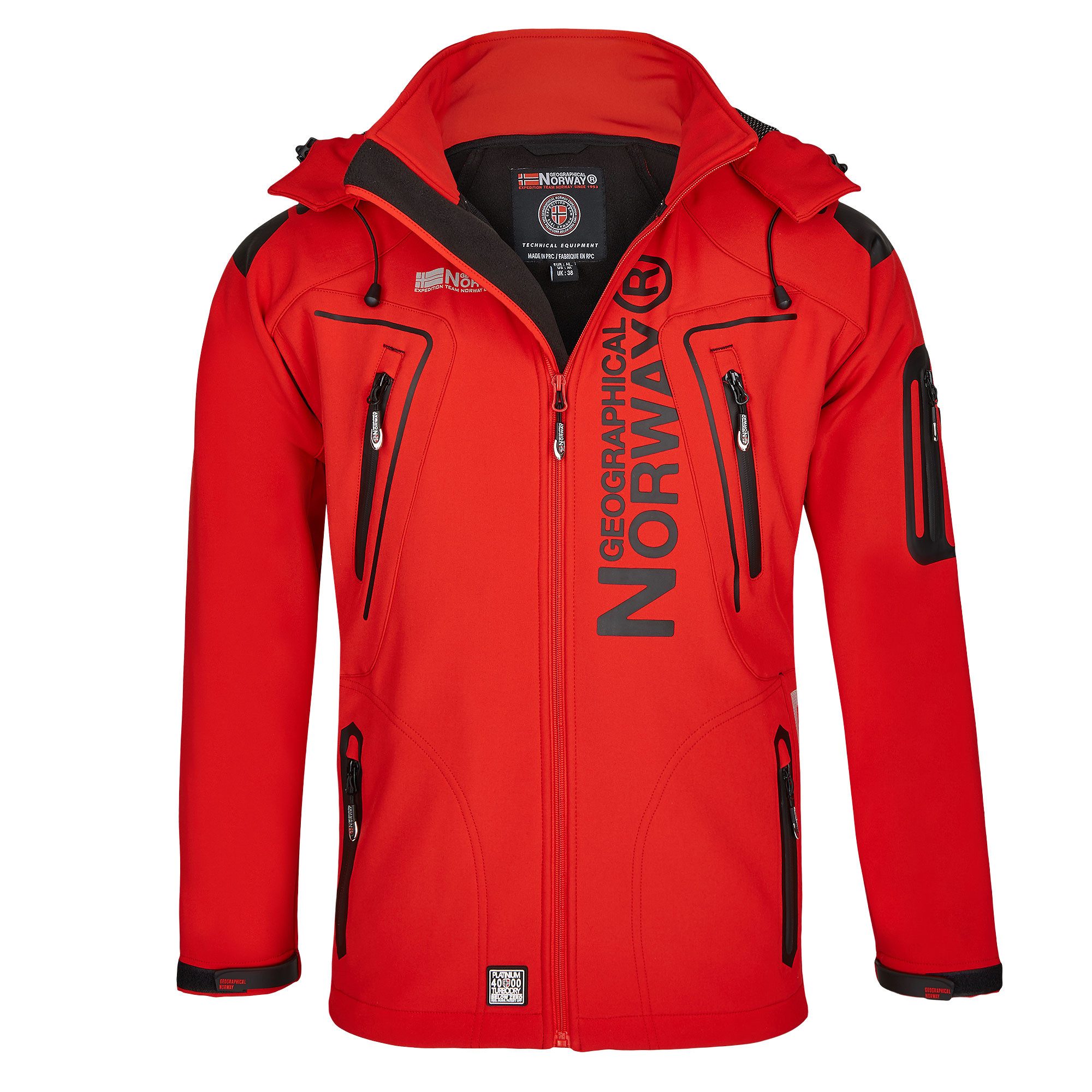 Geographical Norway Softshelljacke Herren Damen Übergangsjacke Wind Wasser Abweisend Jacke Frühling Elastisches Material, Bewegungsfreundlich, Leichtes Material