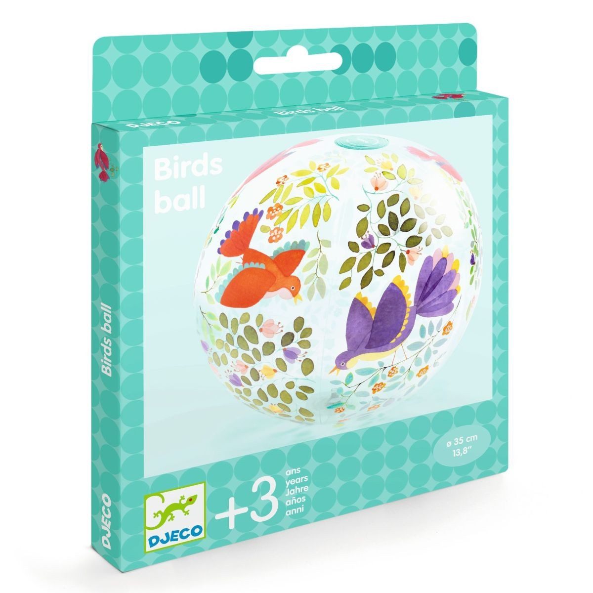 DJECO Wasserball Aufblasbarer Wasserball Ø 35 cm, robust, für Kinder ab 3 Jahren