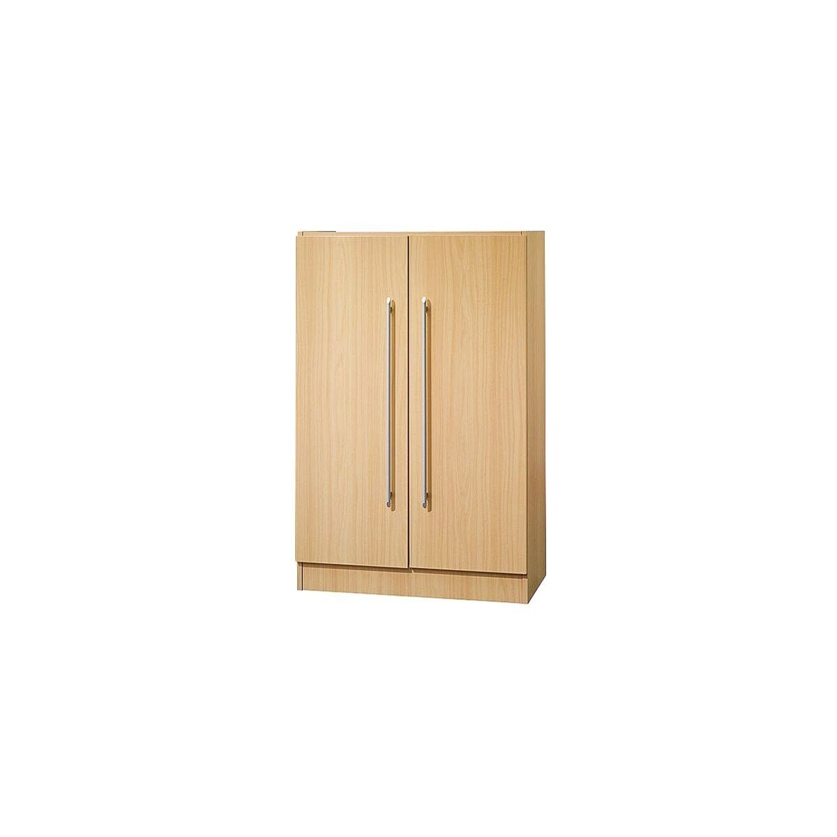 HAMMERBACHER Aktenschrank Relinggriffe / Flügeltüren aus Schrank cm Metall 80x127 Q-Line mit / Sockel, buche