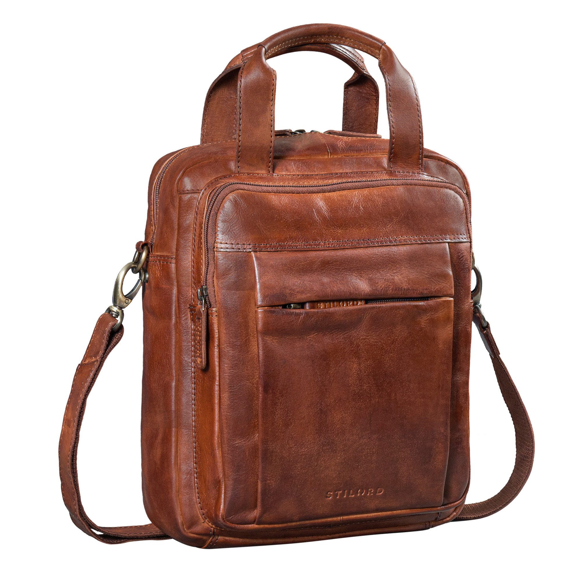 Schultertasche "Eldon" Mittelgroße Umhängetasche Herren Leder