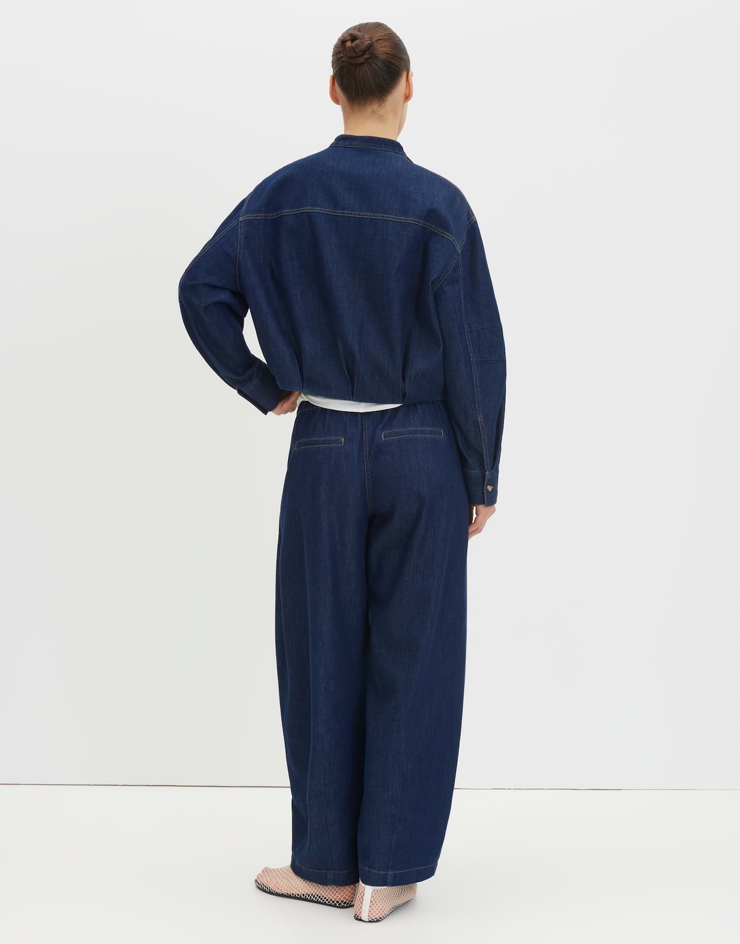 someday Jeansblazer Narma aus Denim im Blousonstil Mit verdeckter Leiste und voluminösen Ärmeln