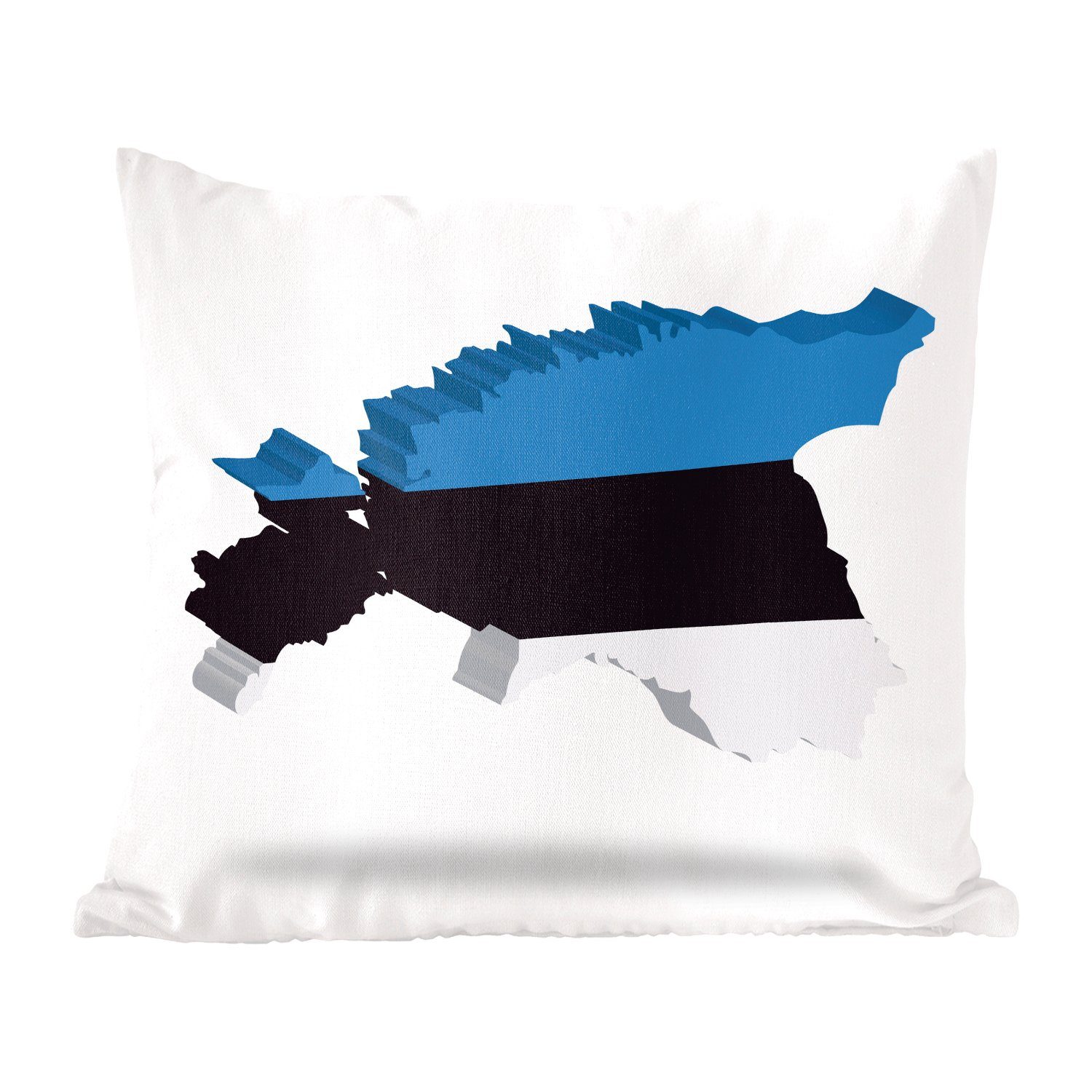 MuchoWow Dekokissen Die Form und die Flagge von Estland, Zierkissen mit Füllung für Wohzimmer, Schlafzimmer, Deko, Sofakissen