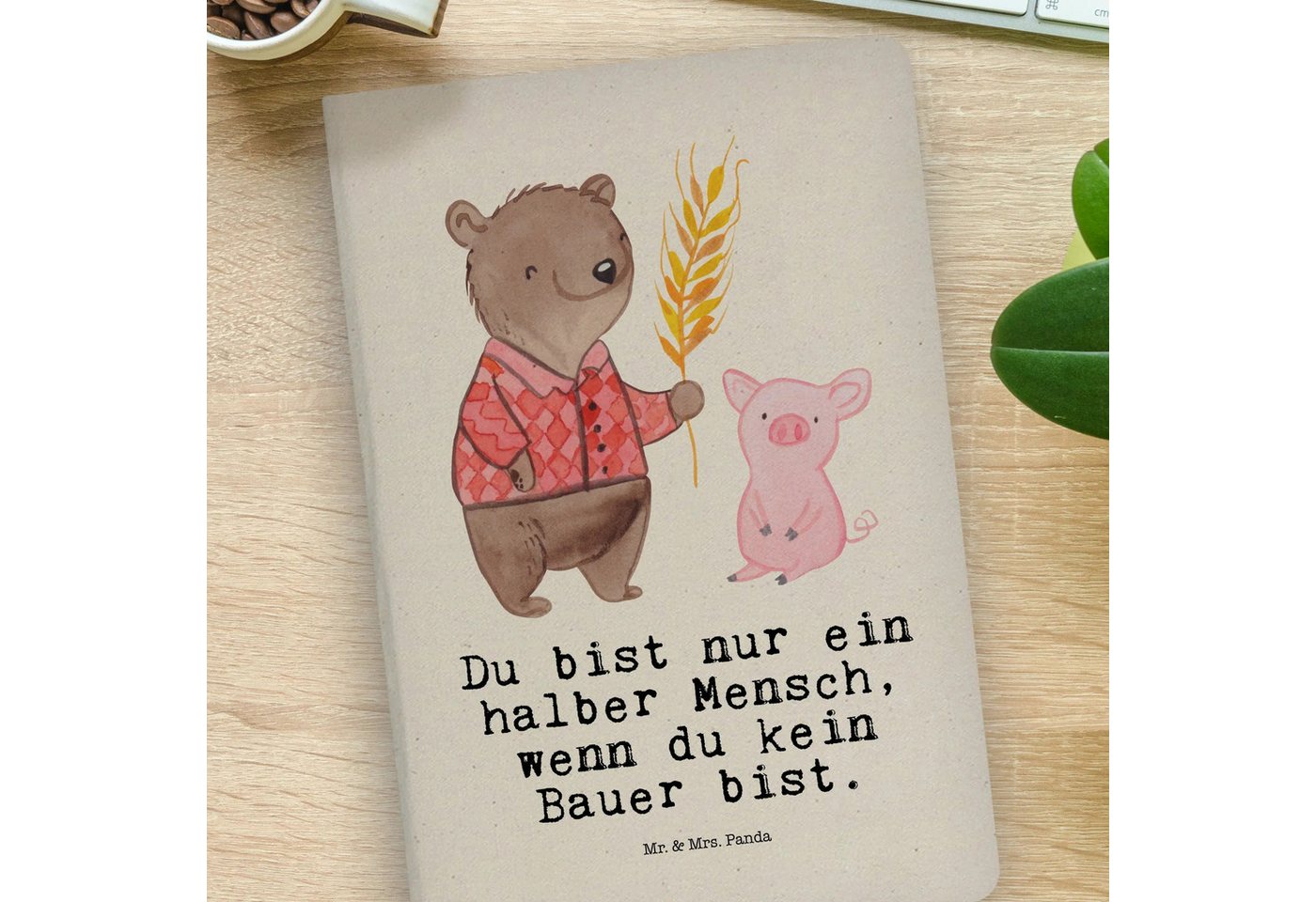Thumbnail - Mr. & Mrs. Panda Notizbuch Bauer Herz - Transparent - Geschenk, Kollege, Schenken, Bauernhof, Ag Mr. & Mrs. Panda, Bezau...
