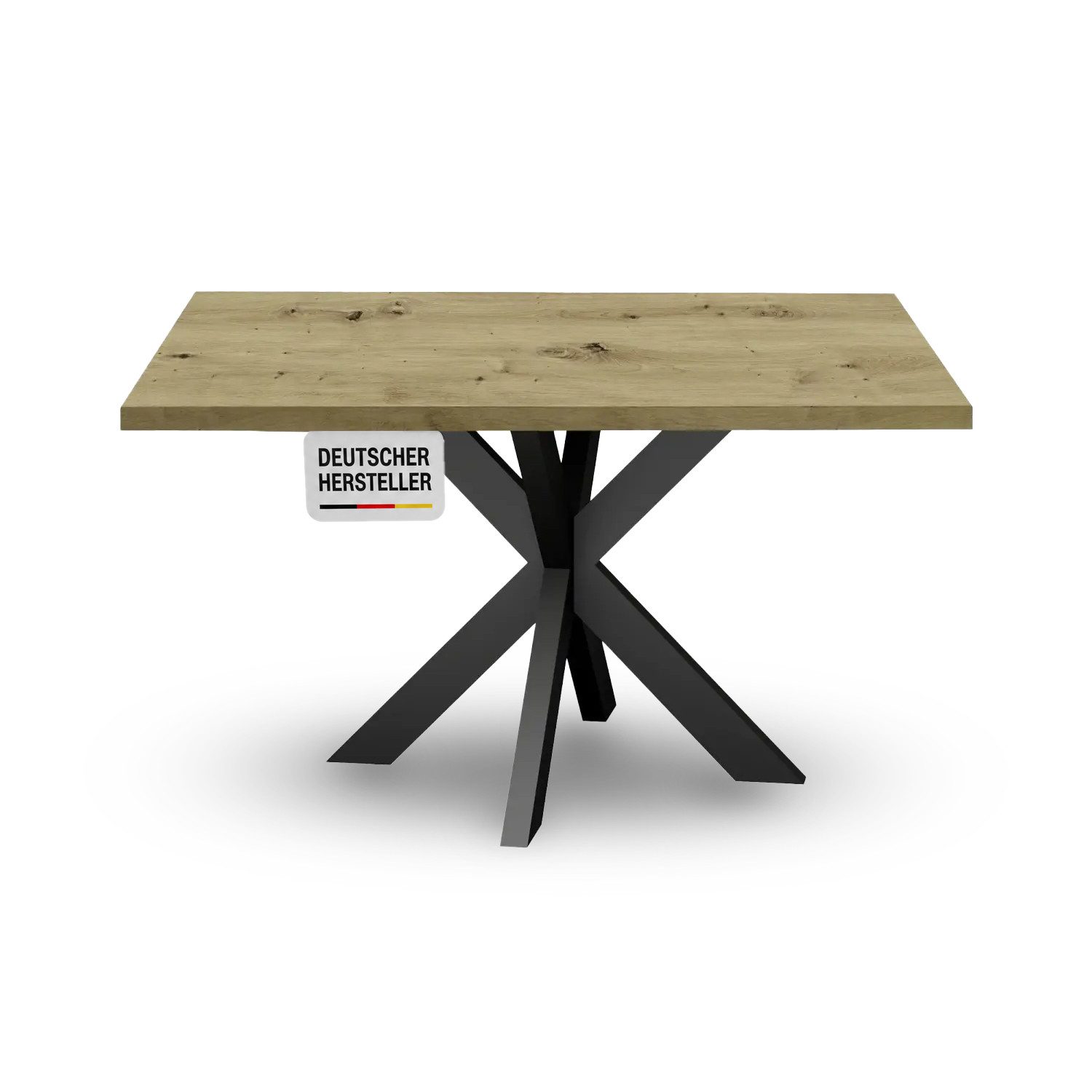 Storado Esstisch Big System Metall Stern 140–210×90cm, Esszimmertisch, Stabiler Sternfuß für viel Beinfreiheit und sicheren Stand