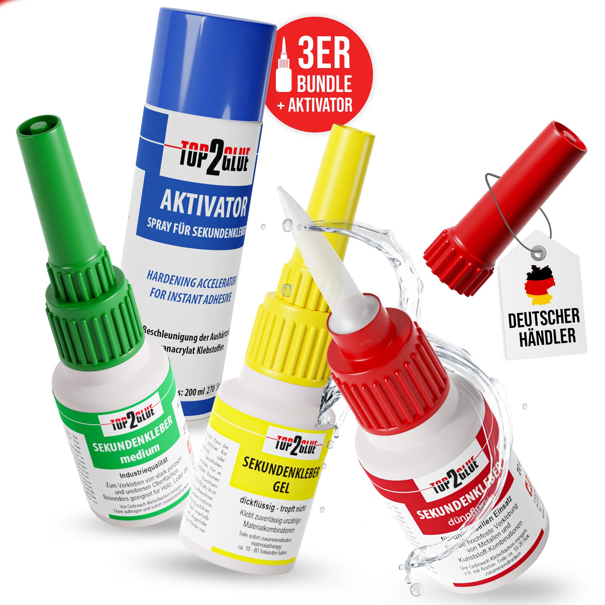 Top2Glue Sekundenkleber Top2Glue Sekundenkleber & Aktivator Set (3x20g