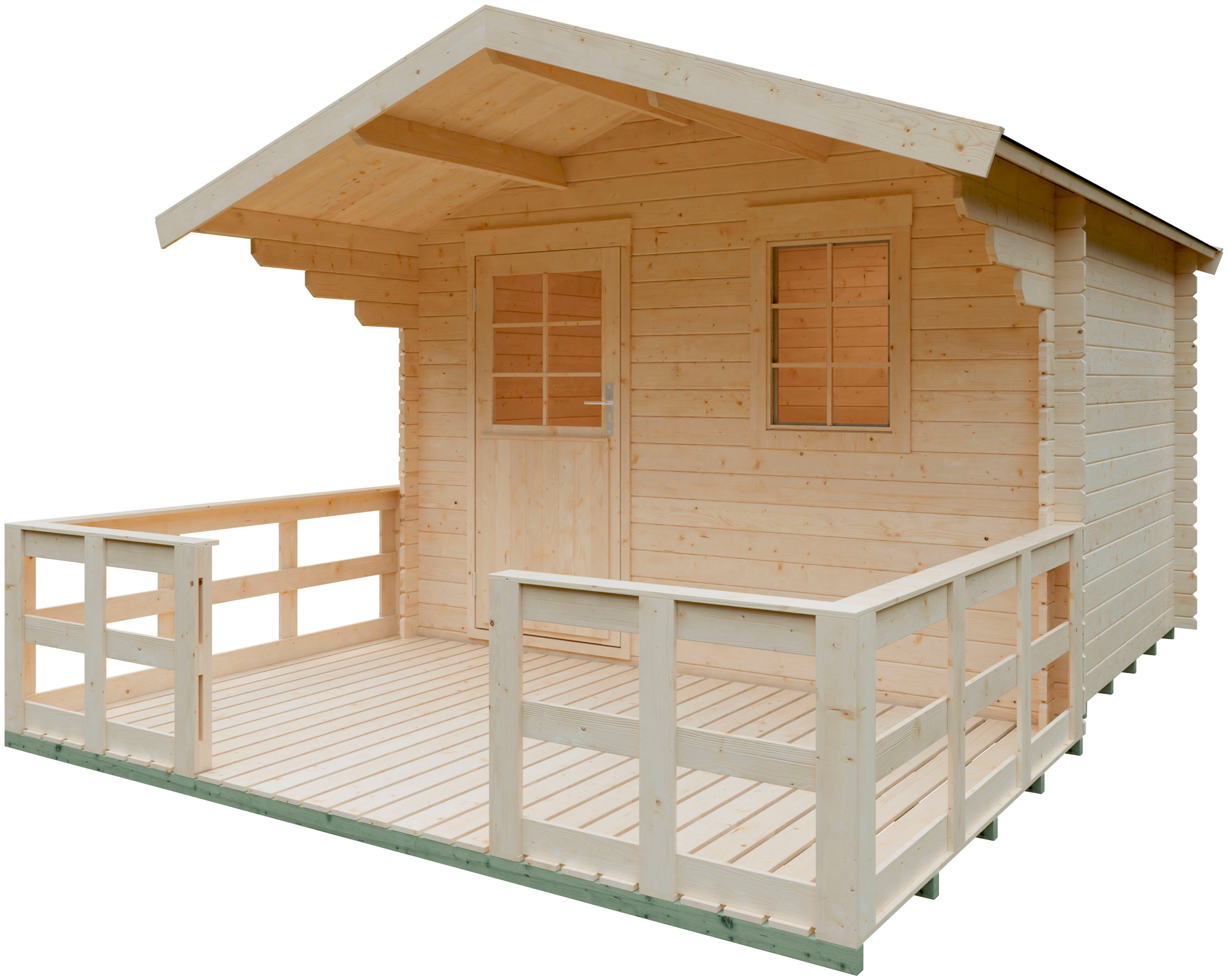KONIFERA Gartenhaus Kallenberg 1, BxT: 350x373 cm, (Set), mit Terrasse und Vordach