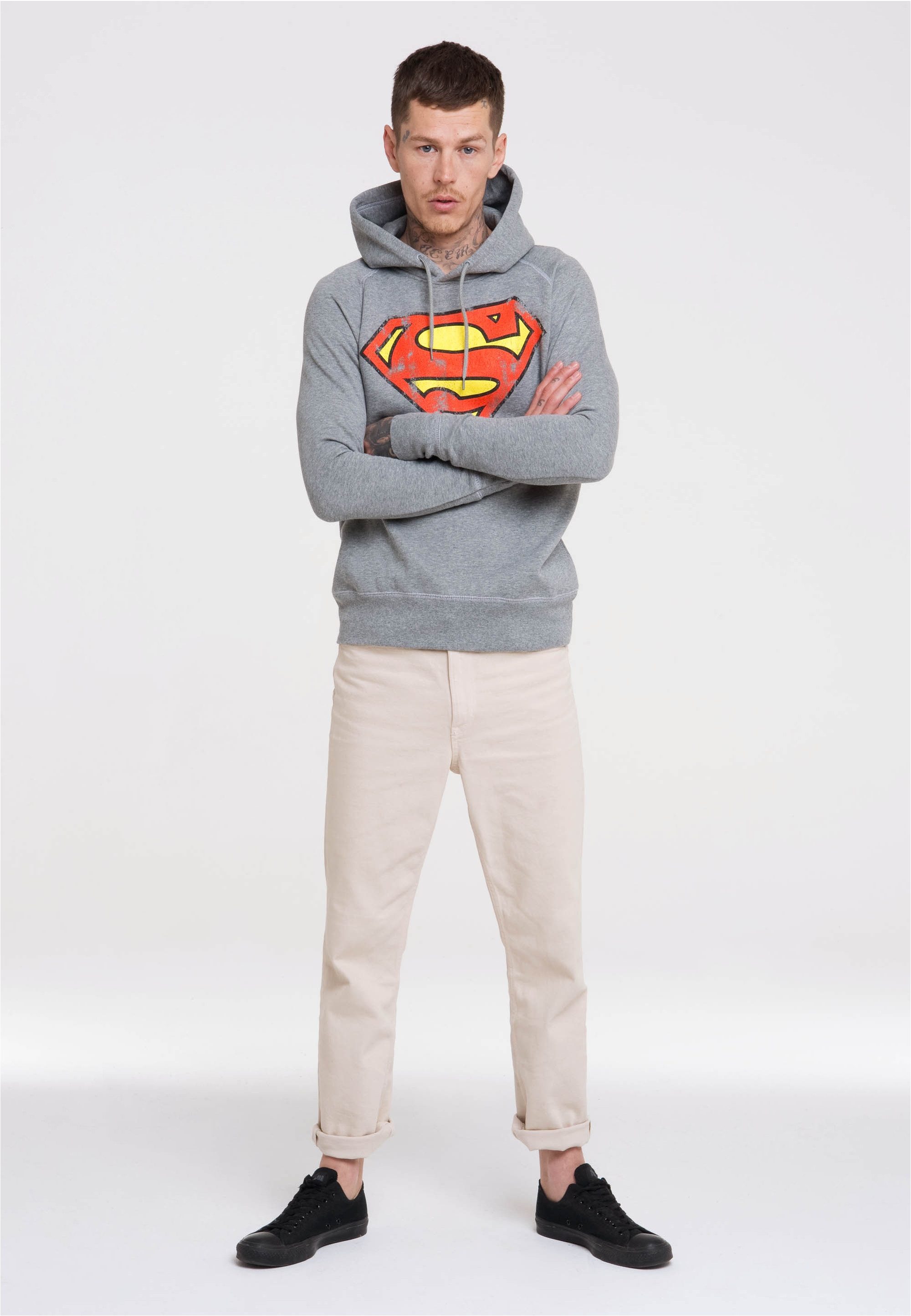 LOGOSHIRT Kapuzensweatshirt DC – Superman Logo mit Superhelden-Print günstig online kaufen