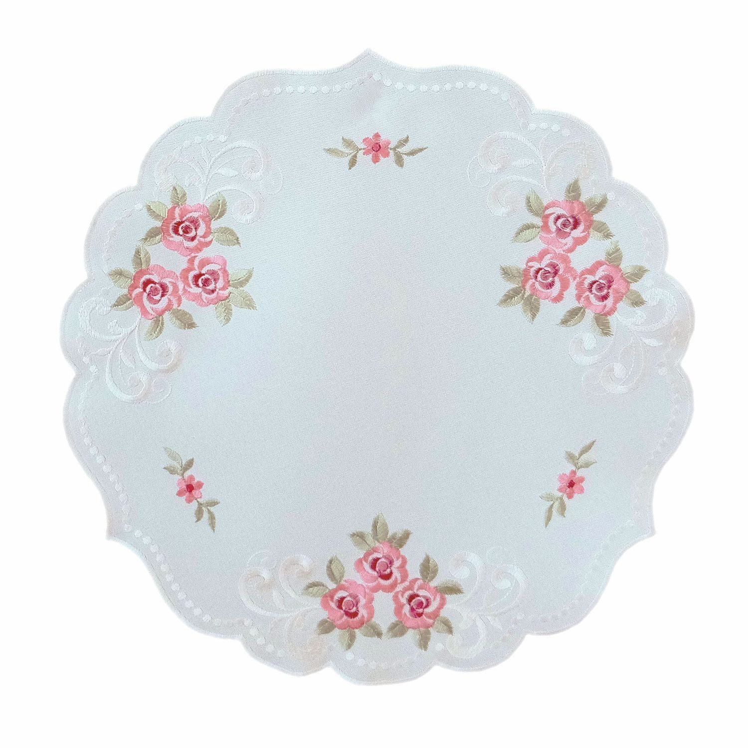 texpot Tischdecke Tischläufer Stickerei Rosen Blüten Frühling (1-tlg)