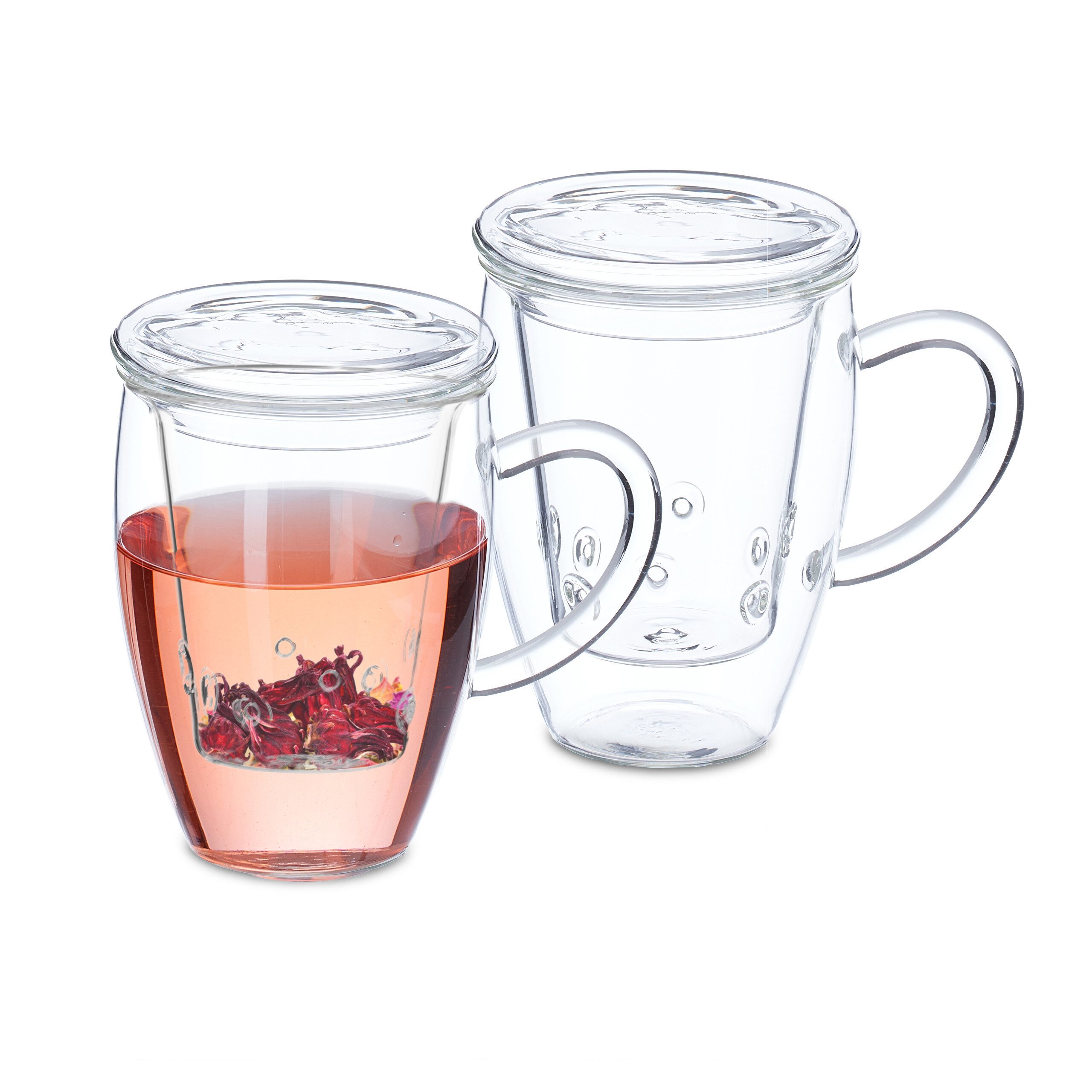 Teeglas mit Sieb 2er Set