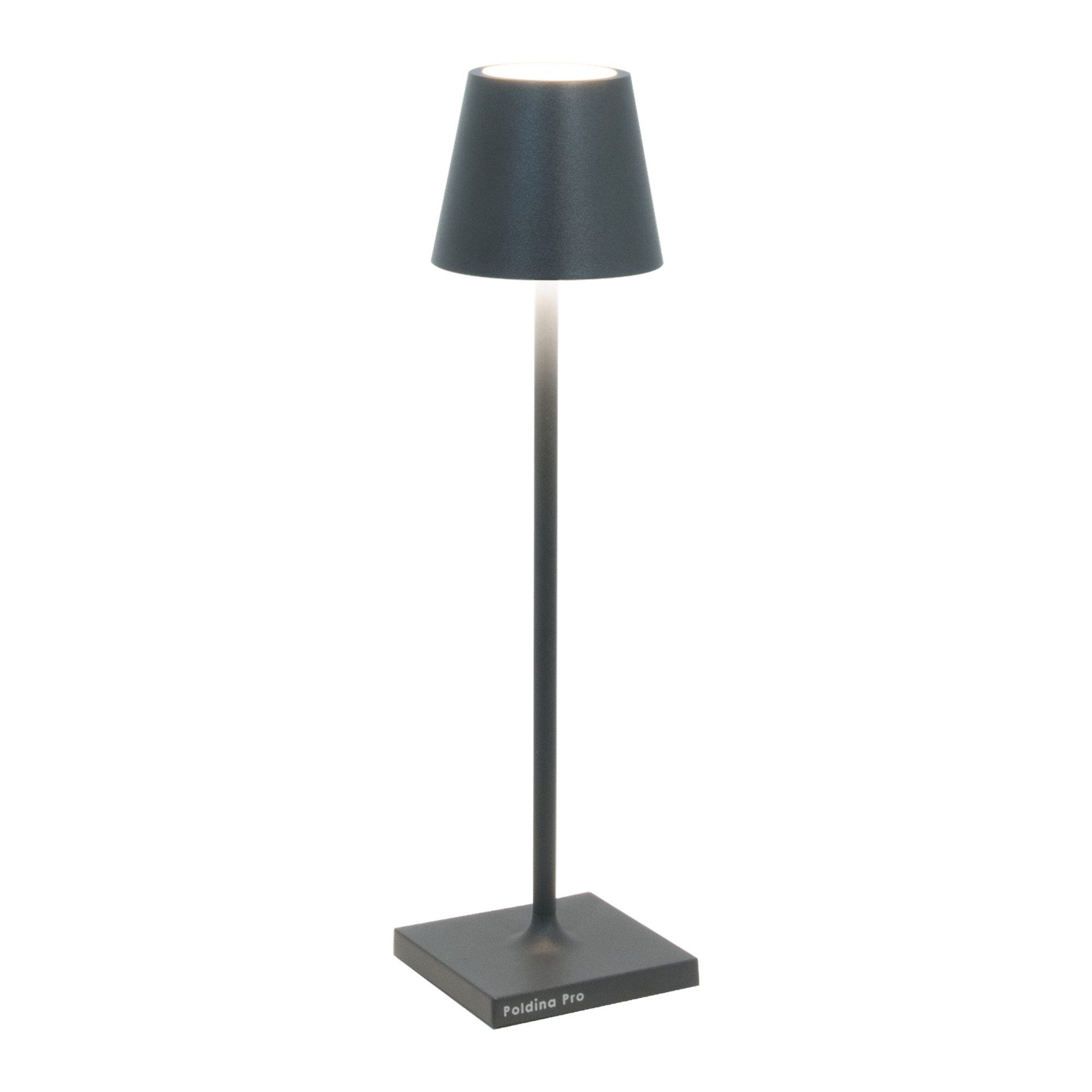 Zafferano Tischleuchte Zafferano Akkuleuchte Poldina Pro Micro 27,5 cm Dunkelgrau