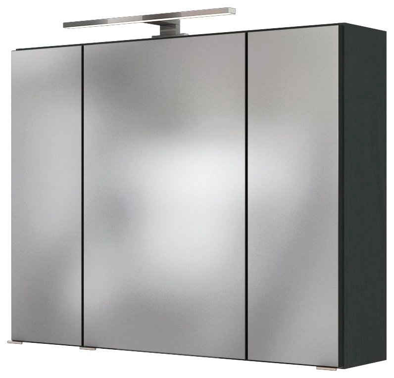 HELD MÖBEL Spiegelschrank Baabe Breite 80 cm, mit 3D-Effekt, dank 3 Spiegeltüren