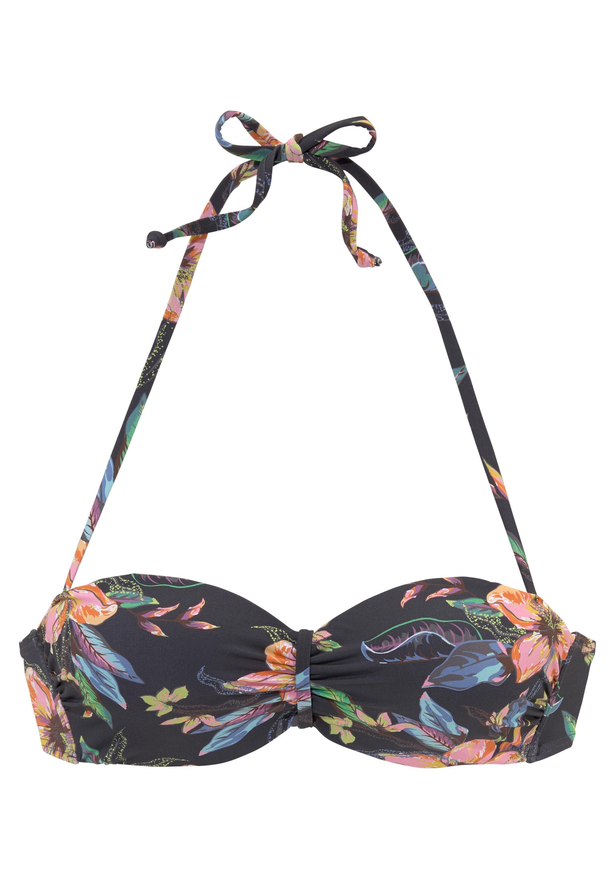 LASCANA Bügel-Bandeau-Bikini-Top Malia mit tropischem Print mehr