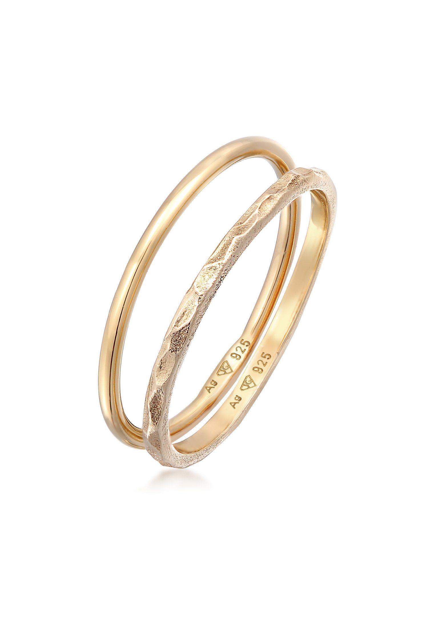 Elli Ring-Set Stapelringe Stacking Bandring 2er Set 925 Silber, Ring Set günstig online kaufen