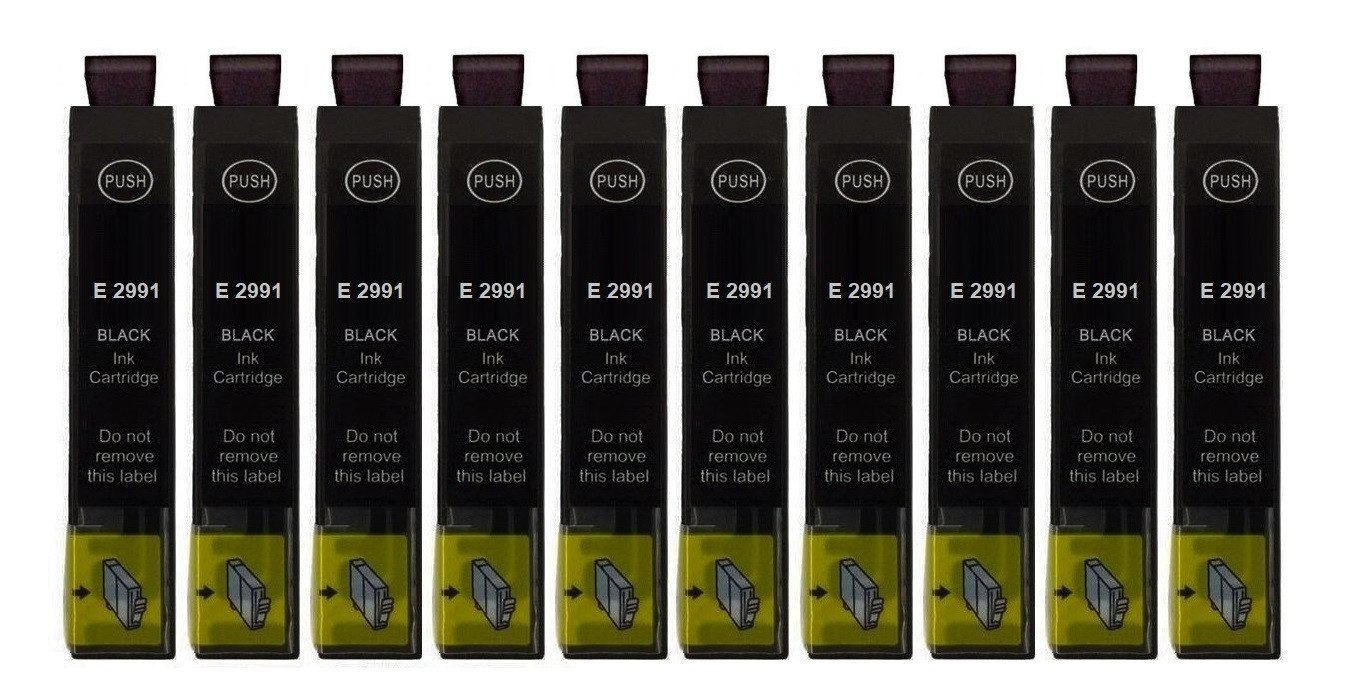 inkpro 10 x Druckerpatrone T29XL kompatibel mit Epson 29XL, T2991 schwarz, Tintenpatrone (für Epson Expression Home XP-235, 245, 247, 255, 257, 332, 335, 342, 345, 352, 355, 432, 435, 442, 445, 452, 455, 10-tlg., Ersetzt Epson T2981, T2991, T29XL, 29XL black (Erdbeere)