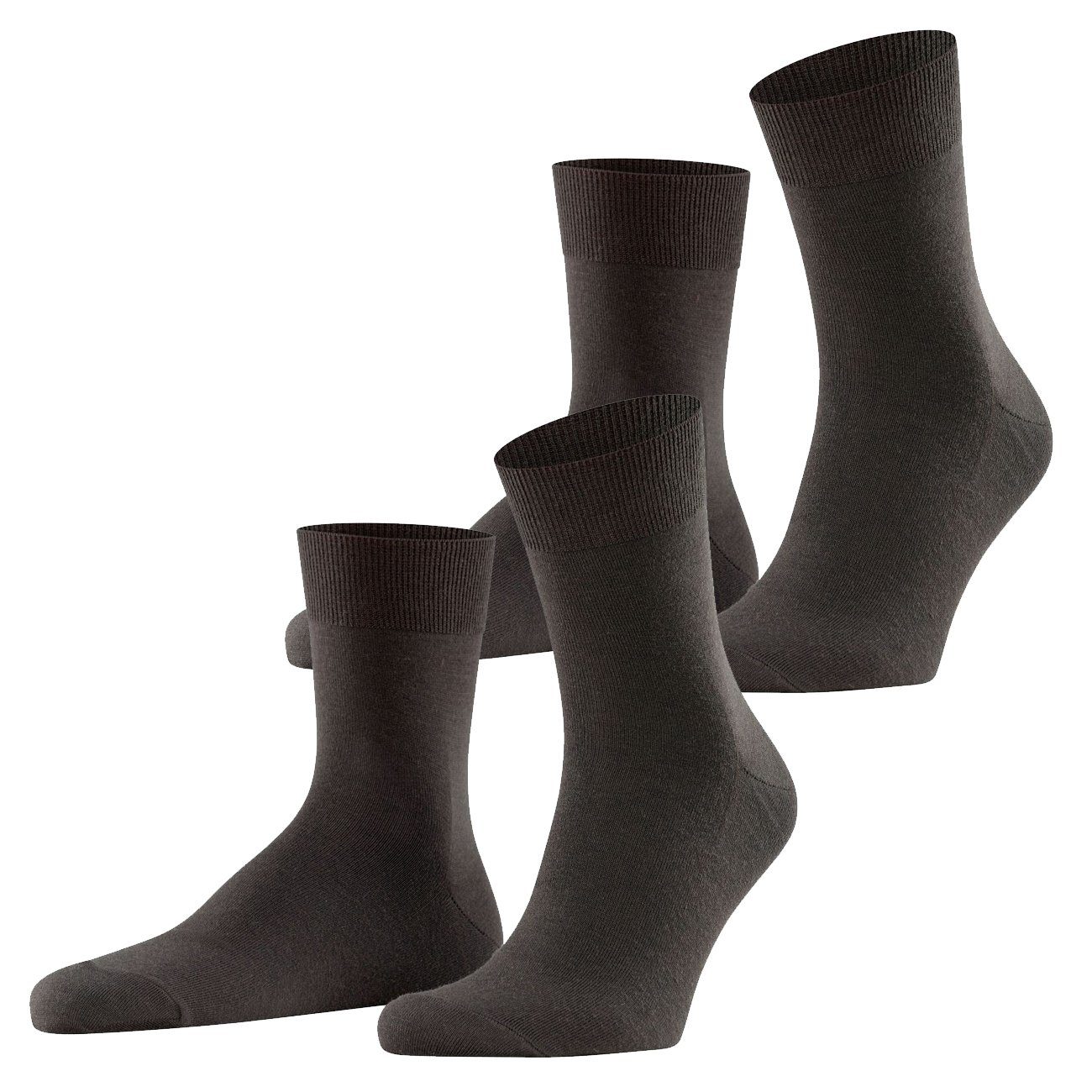 FALKE Kurzsocken Airport 2er Pack pflegeleichter Brown Wollmischung aus (2-Paar) (5930)