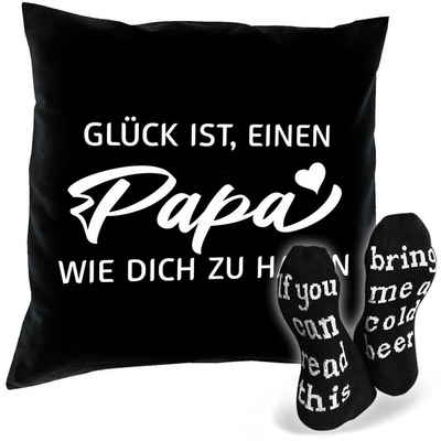 Soreso® Dekokissen Kissen + Sprüche Socken Geschenk Papa Geburtstag Vatertag Weihnachten, Geburtstagsgeschenk Weihnachtsgeschenk Vatertagsgeschenk