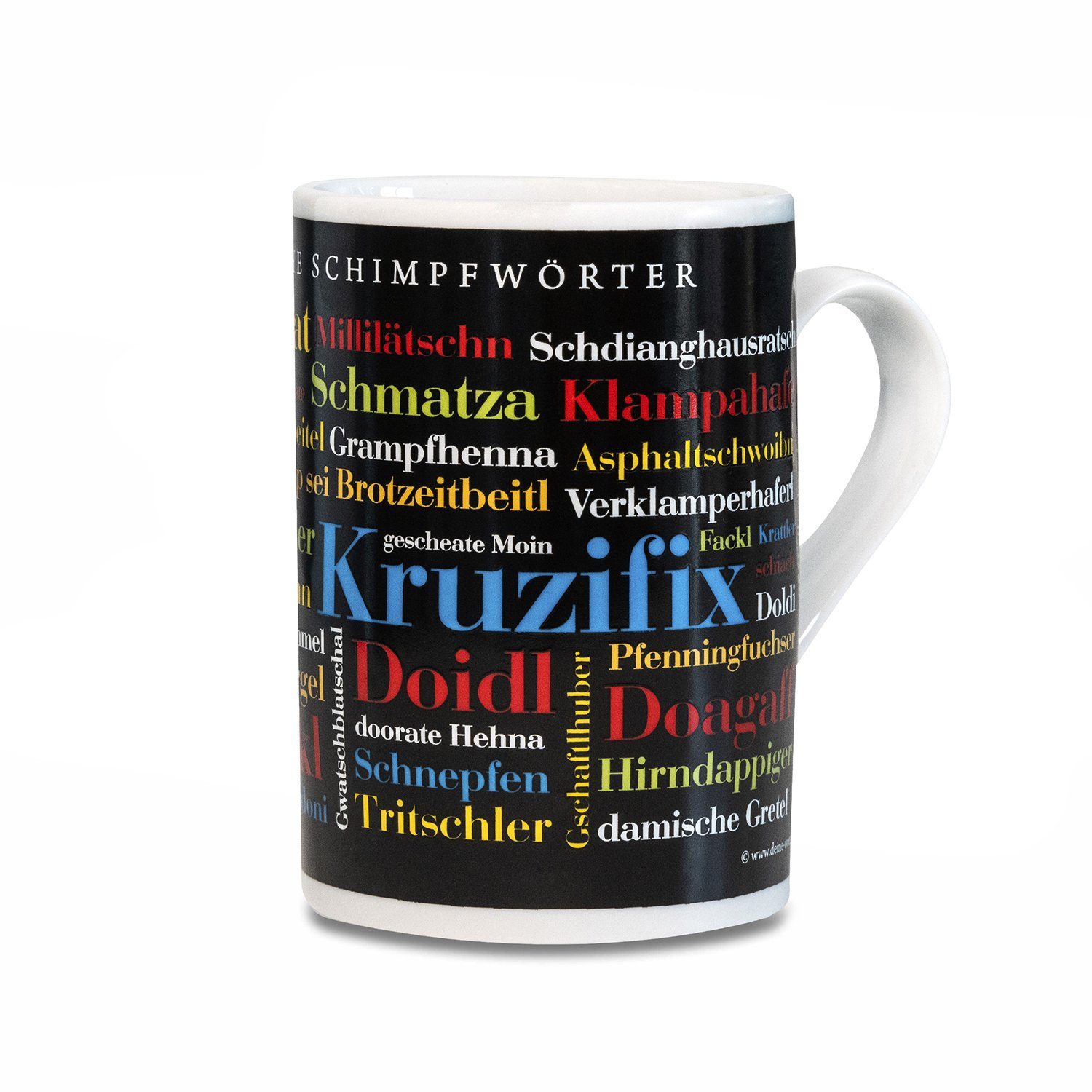 Deine Wörter Tasse Kaffeebecher Bayerische Schimpfwörter, Porzellan