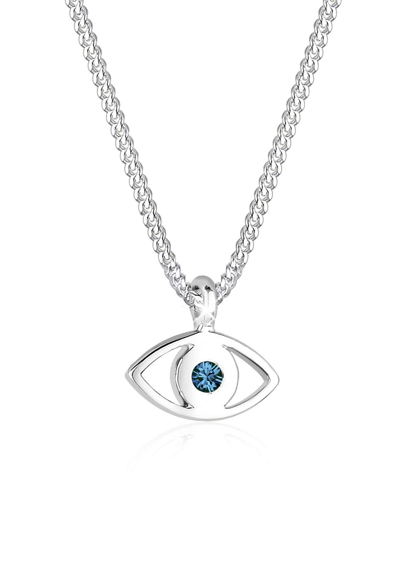 Collierkettchen Evil Eye Glas Kristalle Blau 925 Sterling Silber