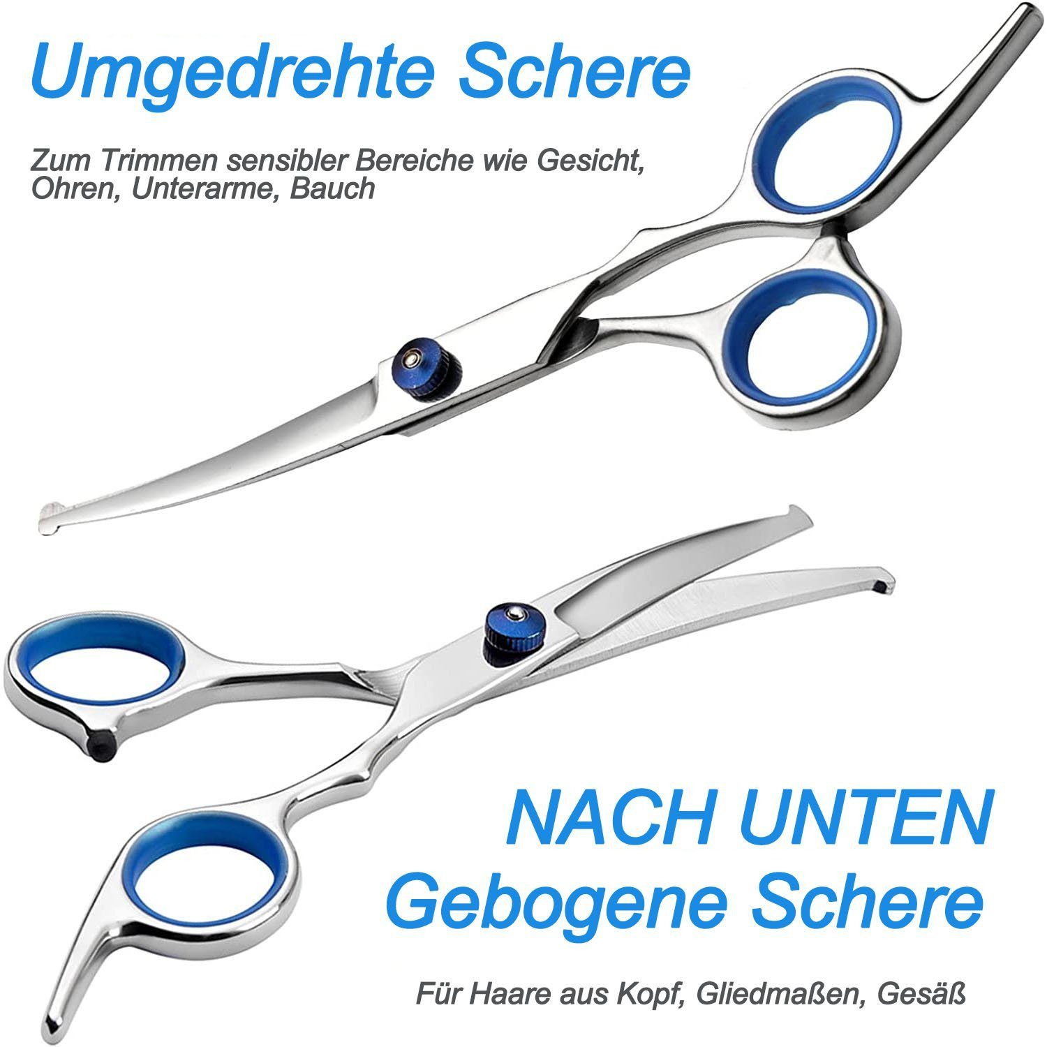 POPOLIC Scheren-Set Haarschere »Profi 6-7 Zoll Fellschere Hunde Set, (7-tlg., Hundepflegeschere), Sichere, kratzfeste Schere mit abgerundeter Spitze – Bild 4 von 5