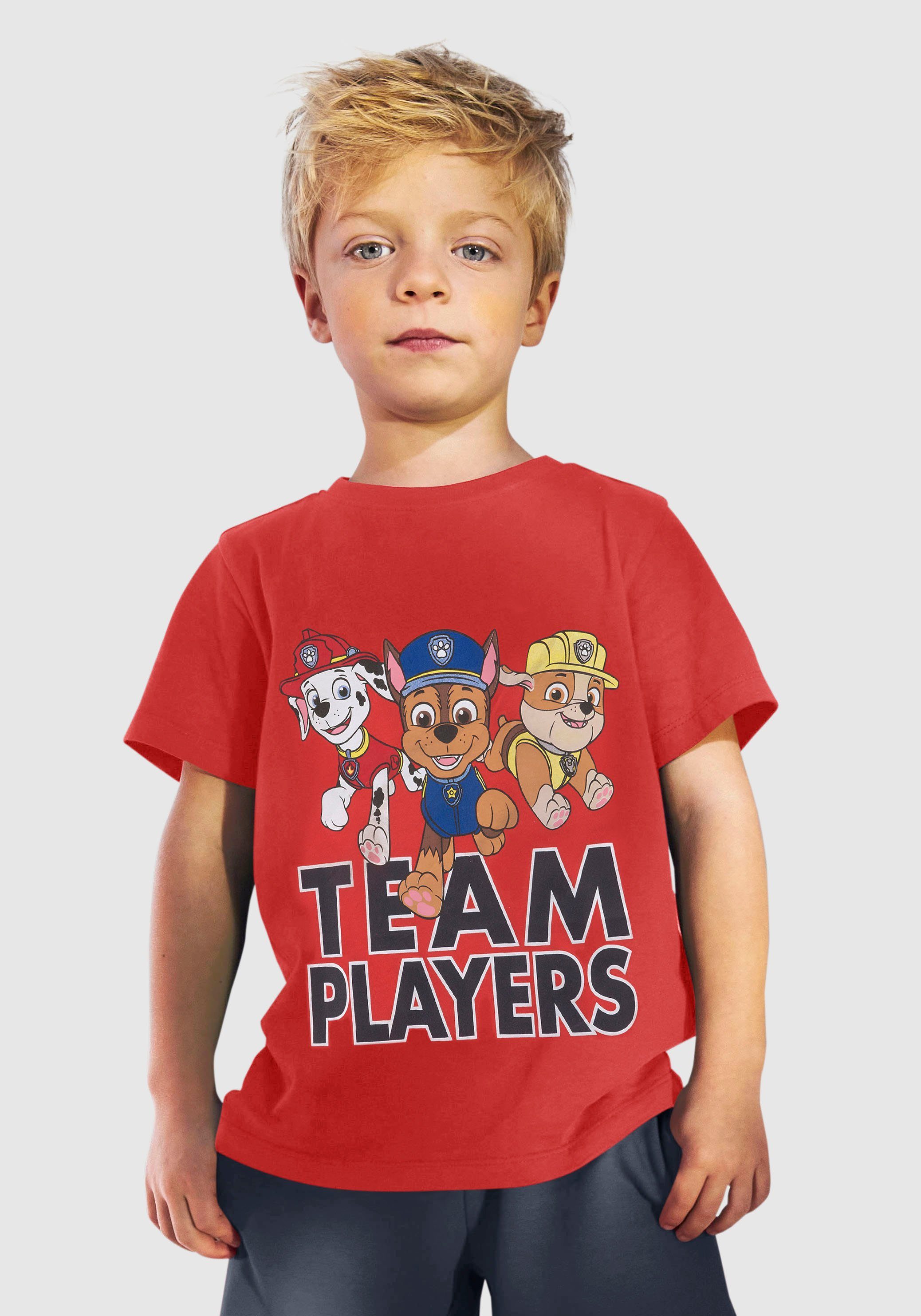 PAW PATROL 2-tlg) Bermudas T-Shirt rot, marine (Set, &