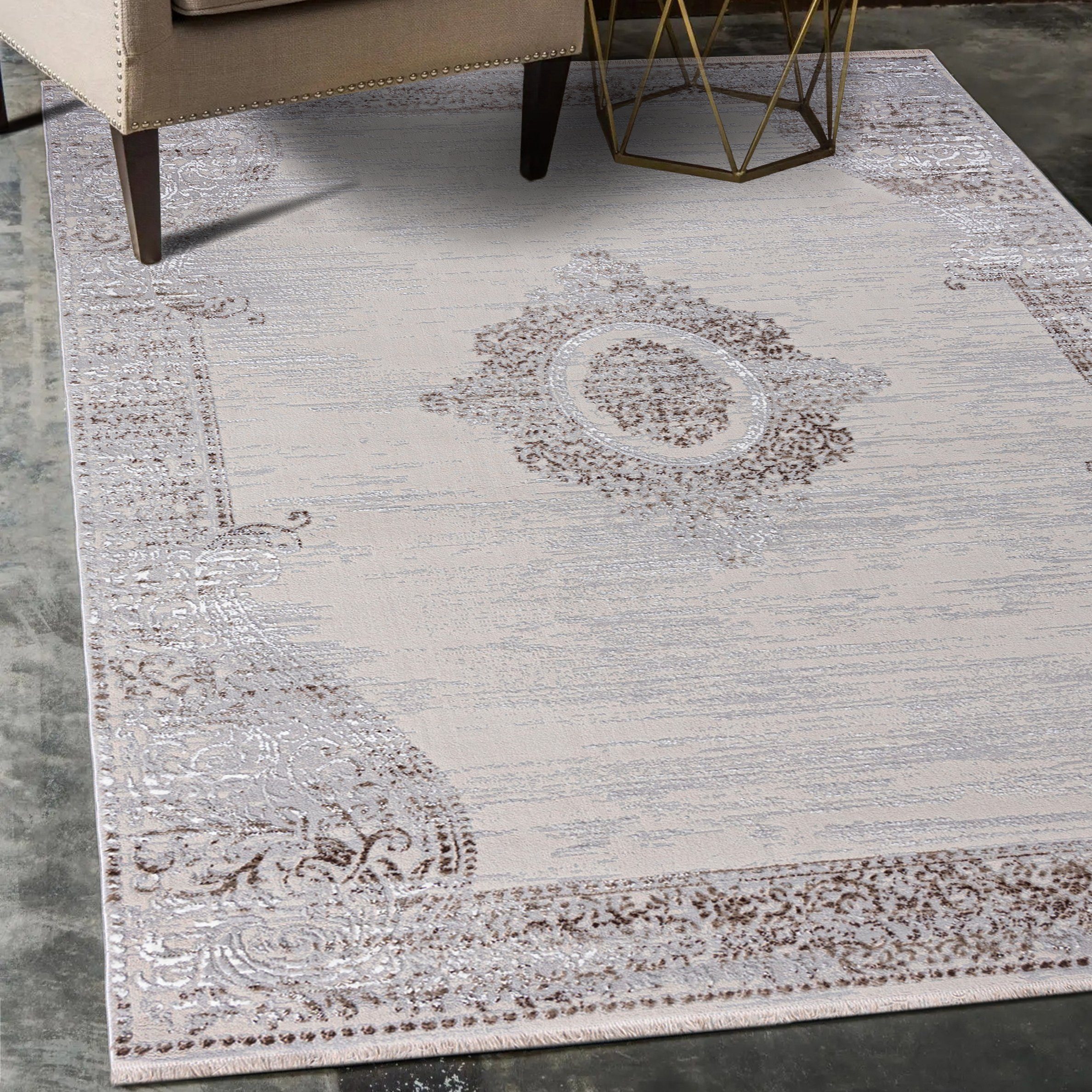 Mazovia Orientteppich Orientalisch Teppich mit Fransen, 120 x 170 cm, Kurzf günstig online kaufen