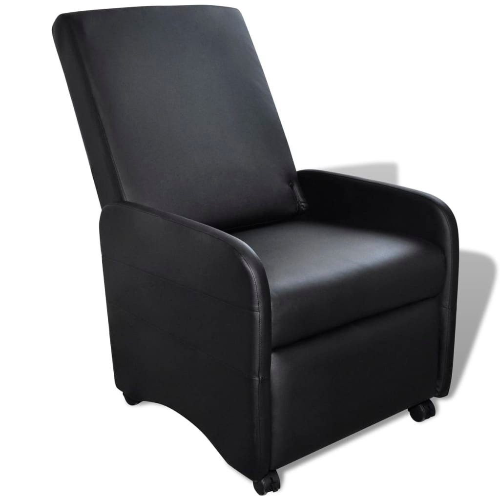 vidaXL Sessel Sessel Klappbar Schwarz Kunstleder günstig online kaufen