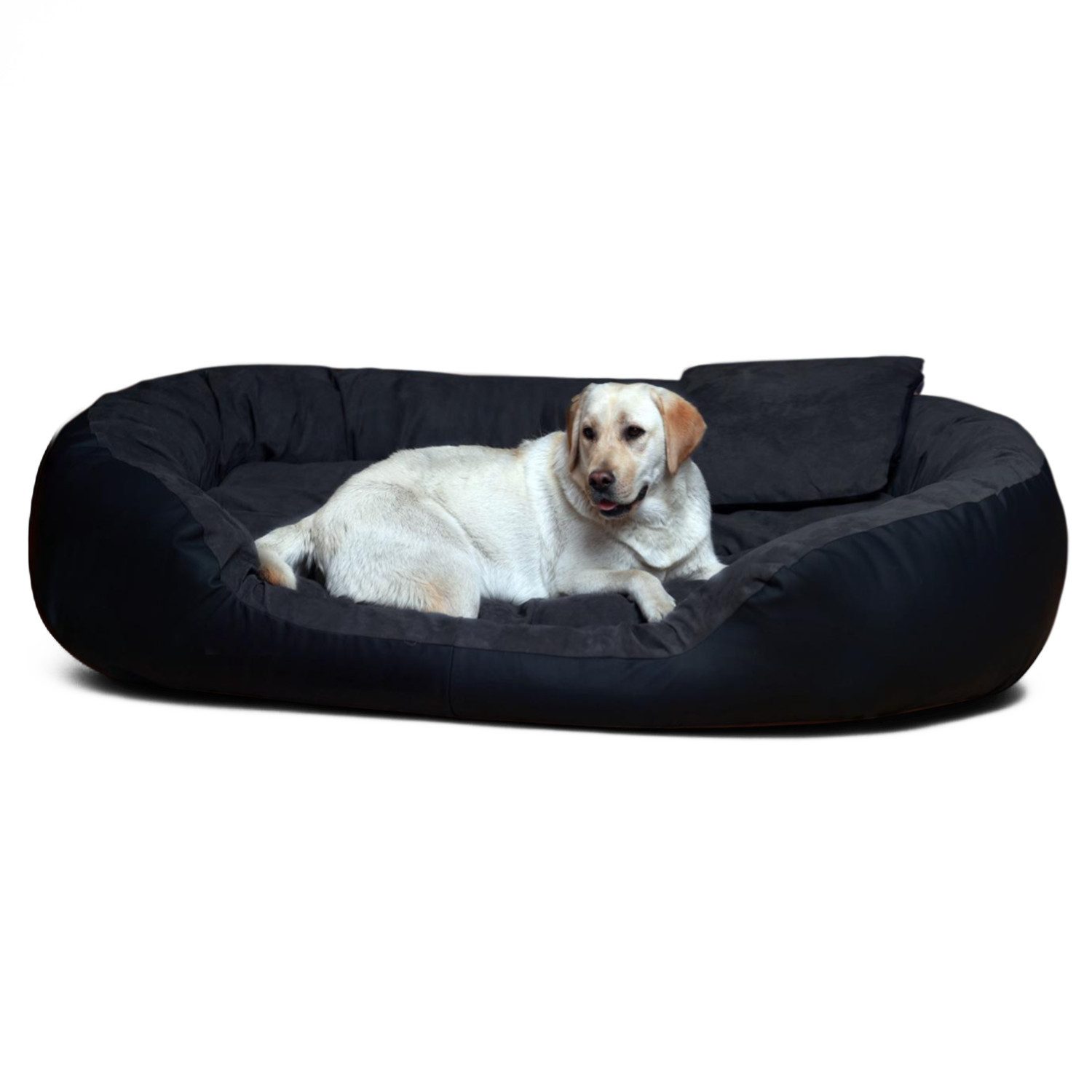 tierlando® Tierbett Hundebett PHILIP VIP Kunstleder Velours, Anti-Haar Kunstleder, Schmutz- und wasserabweisendes Velours